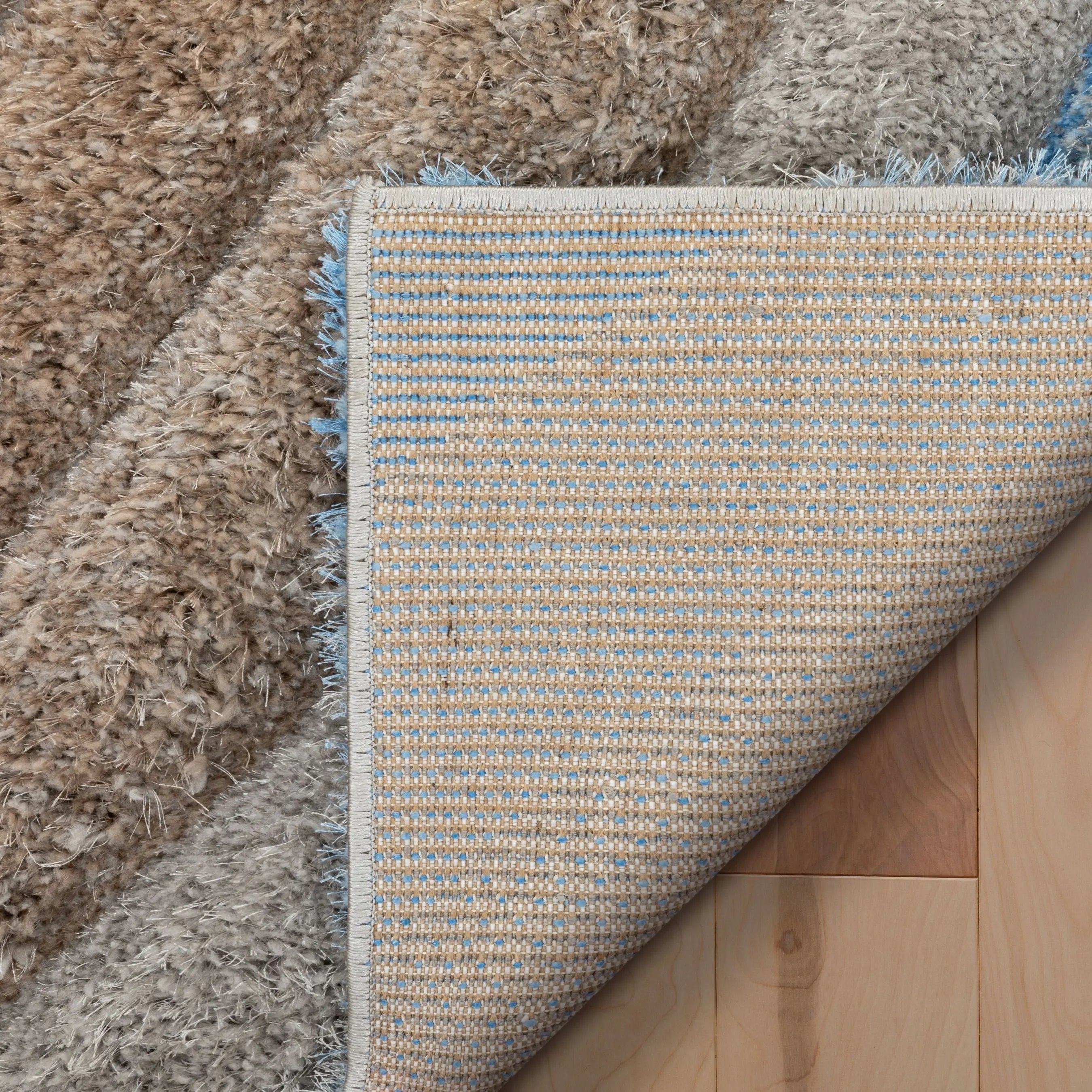 Ucci Modern Modern Geometric Shag Beige 3D Textured Thick & Soft Shag Rug、mySite、gigharbornorthrealestate