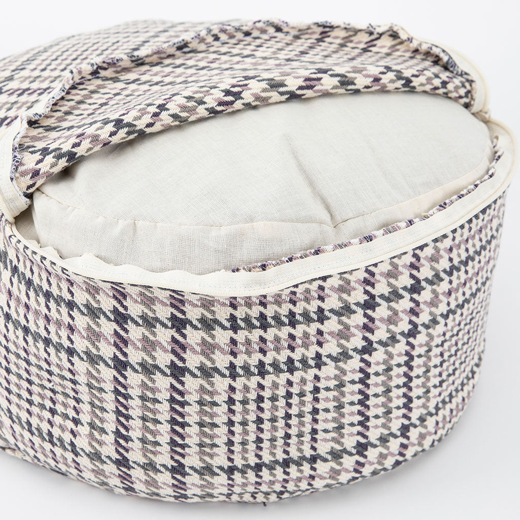 Houndstooth Plaid Buckwheat Hull Zafu - COVER ONLY、mySite、topwebapps