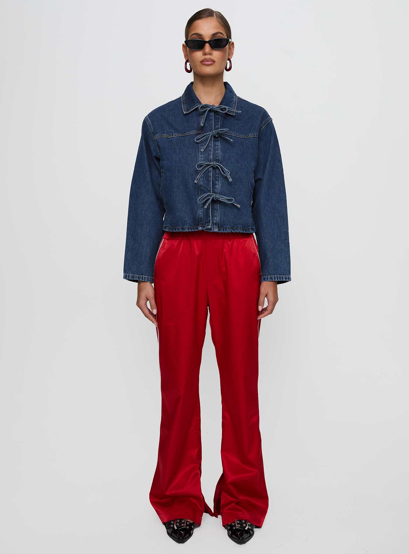 Good On You Bow Detail Jacket Blue Denim、mySite、solidvoid