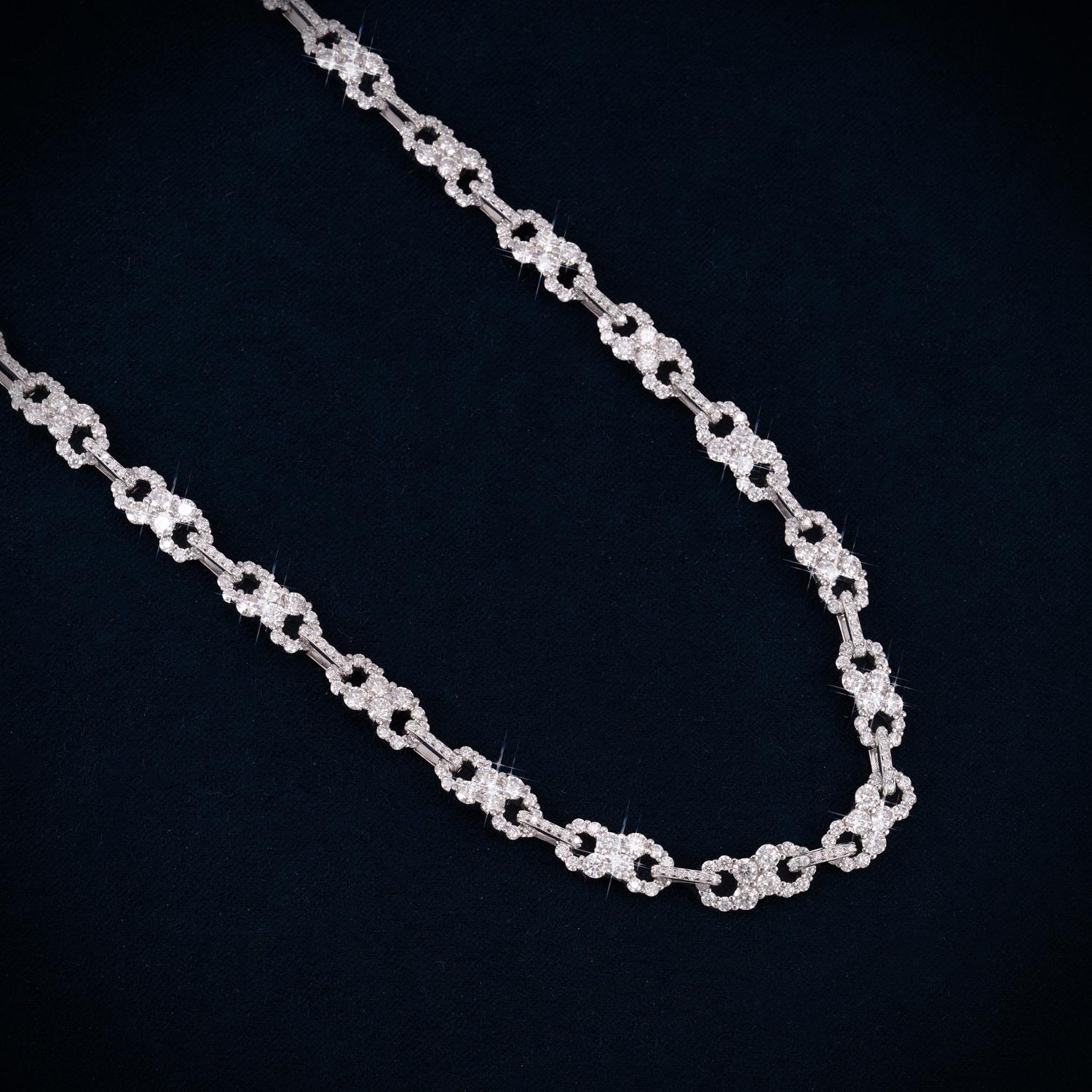 6MM Moissanite Clustered Infinity Link Chain 14K Gold、mySite、hinf8tx79