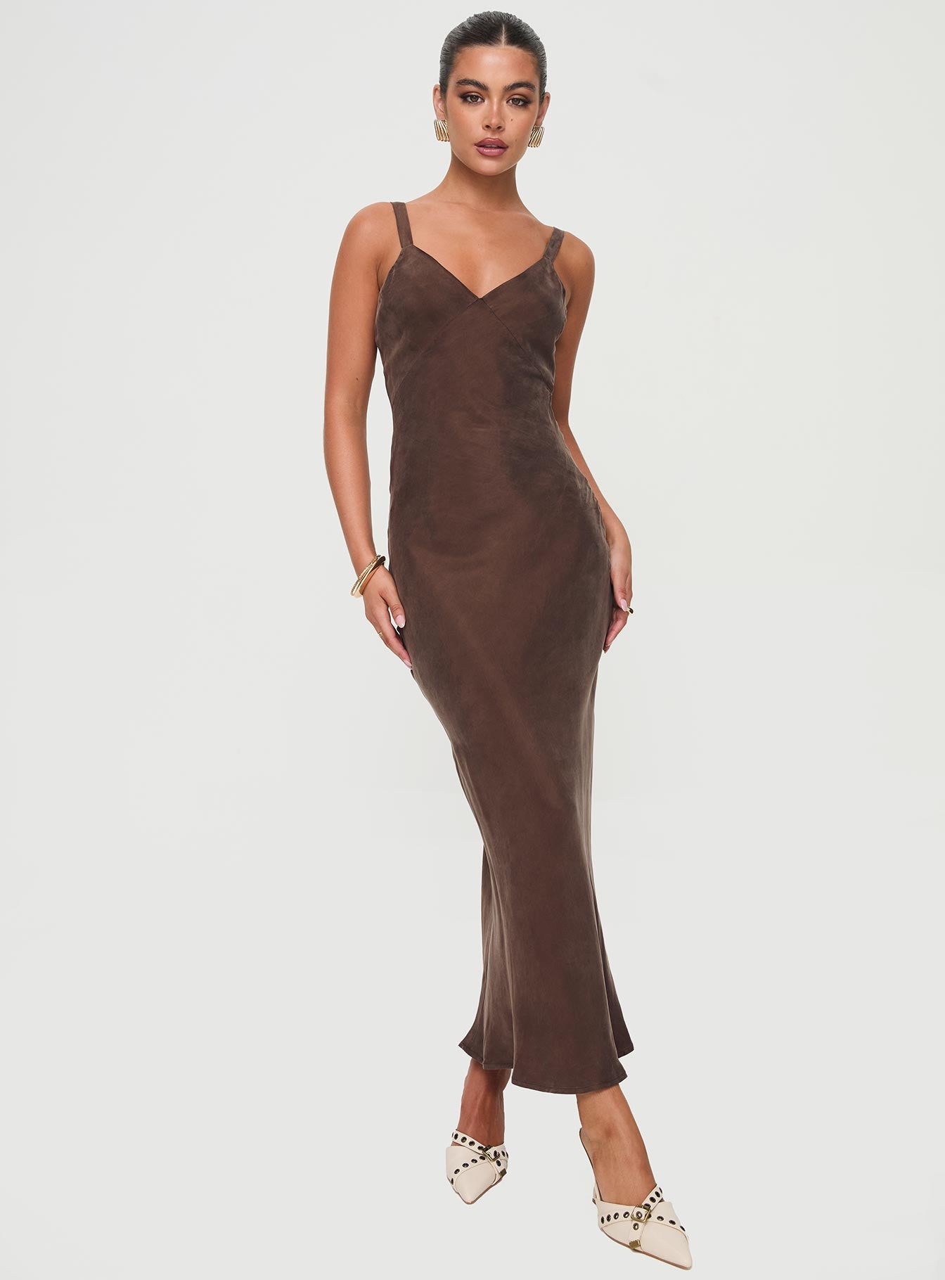 Laurette Maxi Dress Brown、mySite、solidvoid