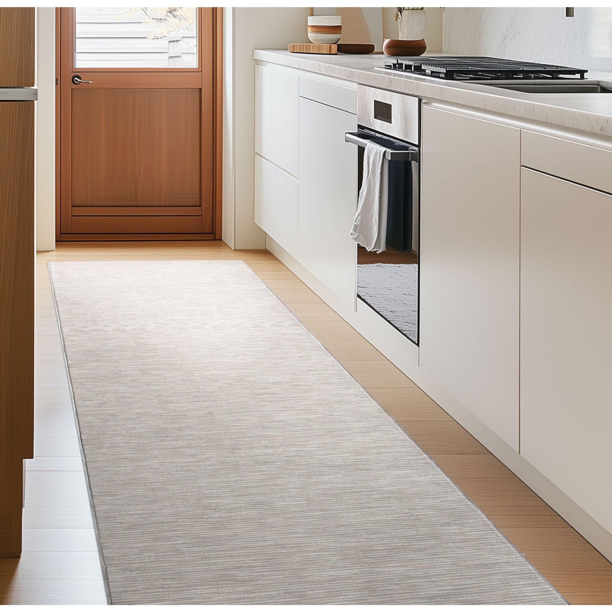 Custom Size Runner Striations Modern Striped Sandstone Elegance Choose Your Width x Choose Your Length Hallway Runner Rug、mySite、gigharbornorthrealestate