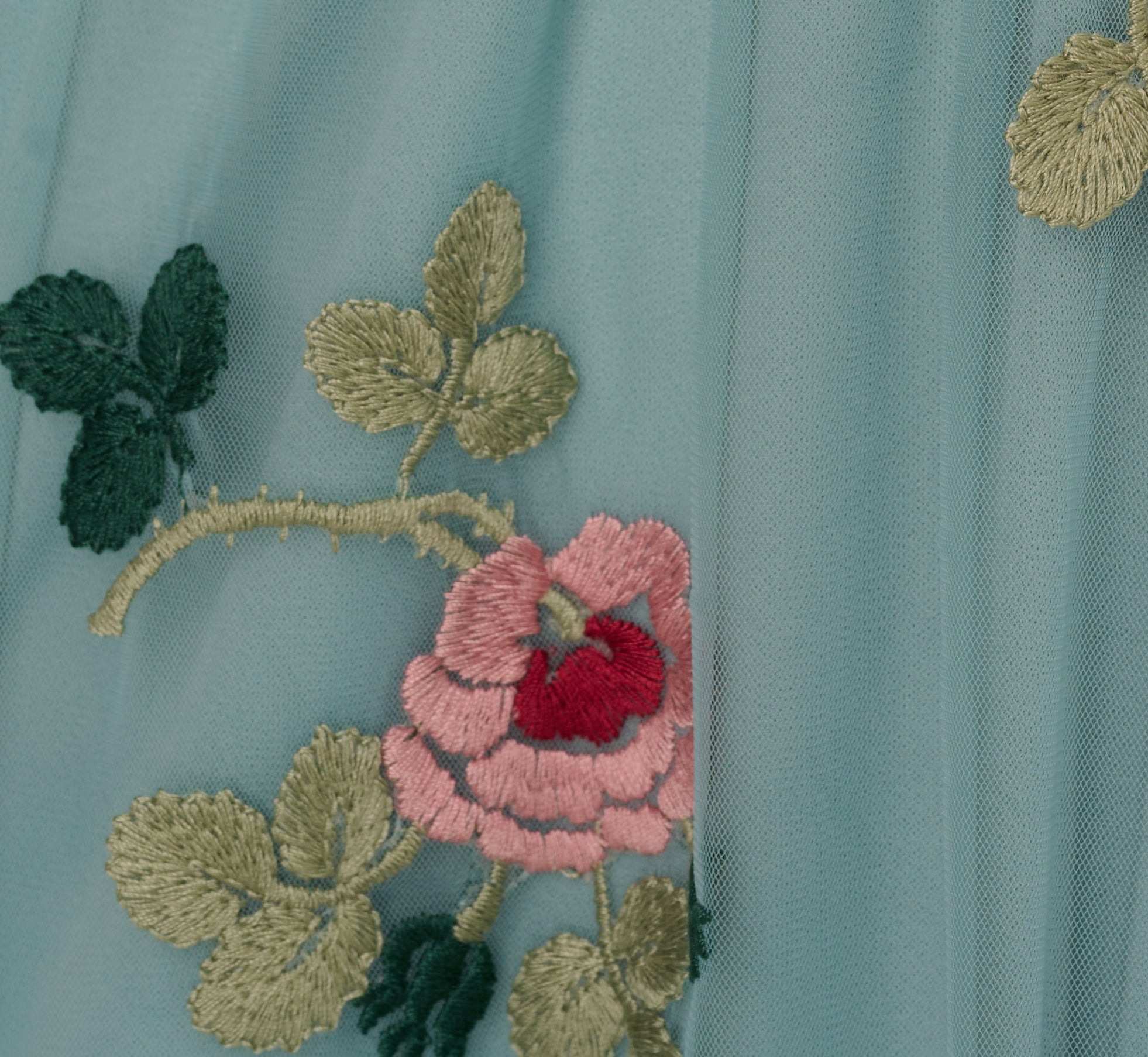 Flutter Sleeve Surplice Embroidered Midi Dress In Slate Multi、mySite、solidvoid