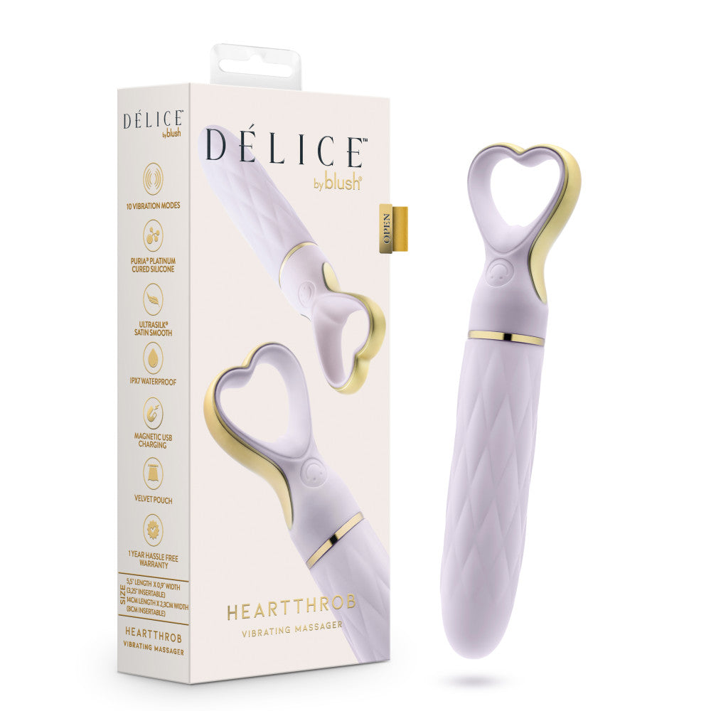 Delice™ By Blush® | Heartthrob Silicone Bullet Vibrator With Heart-Shaped Handle – Lavender Love、mySite、bottomscart