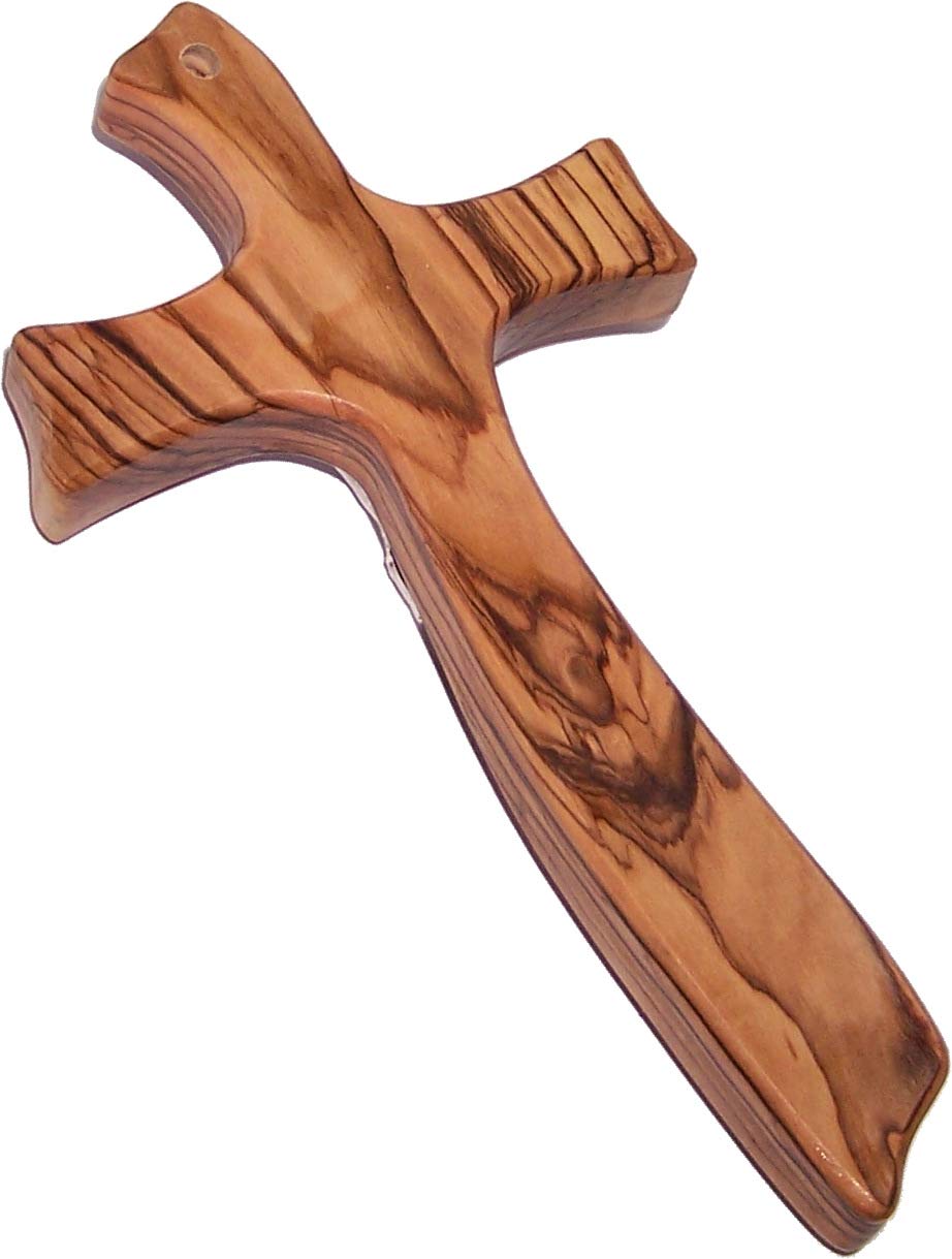  Holy Land Market Olive Wood Crucifix - Contemporary and Modern (20 cm OR 8 Inches)、mySite、elrpsem3k