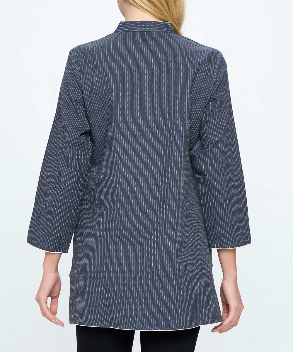 Grey Kantha Stitch Cotton Tunic Top、mySite、topwebapps