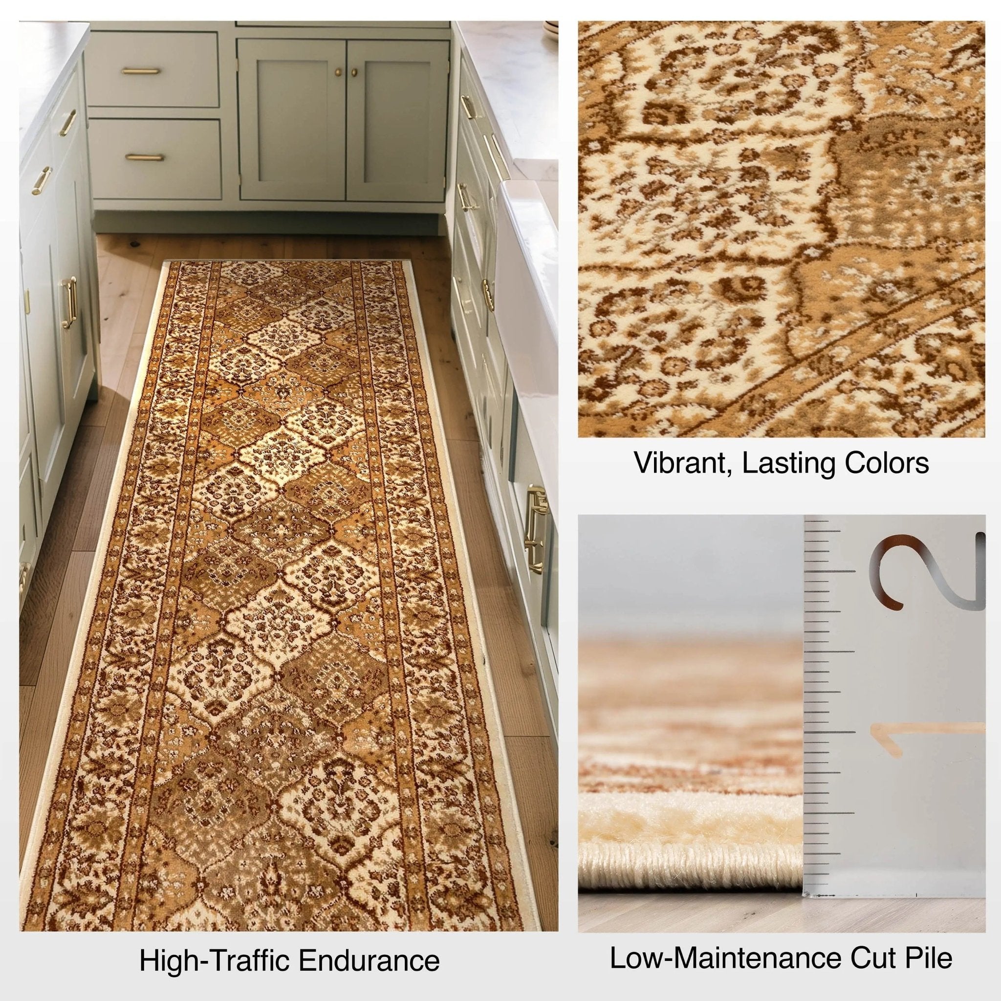 Custom Size Runner Emine Persian Trellis Transitional Ivory 27 Inch Wide x Choose Your Length Hallway Runner Rug、mySite、gigharbornorthrealestate