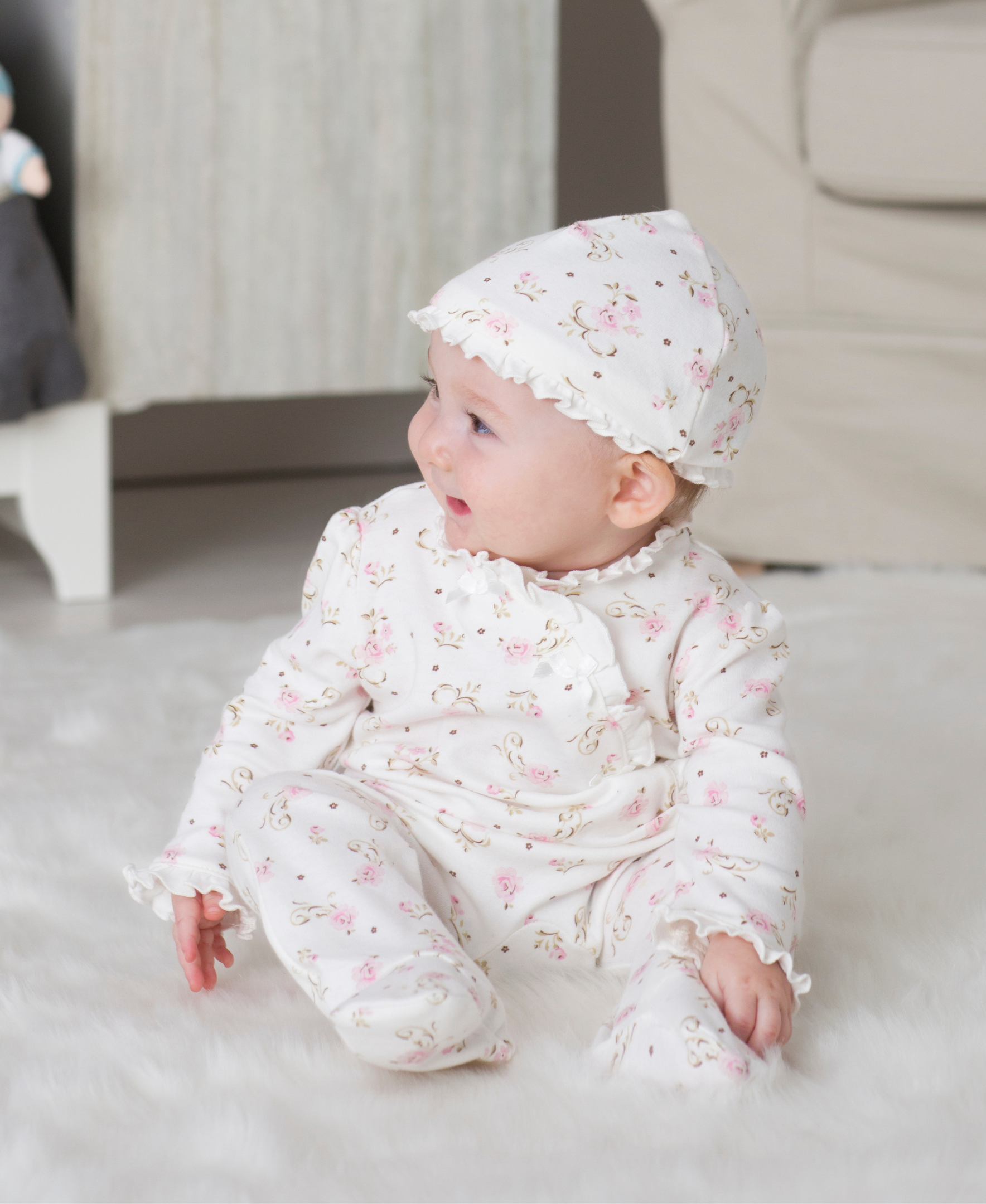  Vintage Rose Footed One-Piece And Hat、mySite、layawaytickets