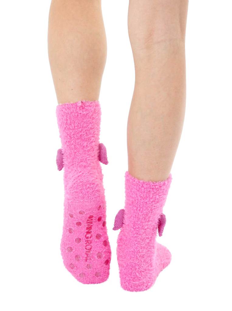 Flamingo Crew Slipper Socks Soft and Fuzzy Women's *、mySite、g9winljtr