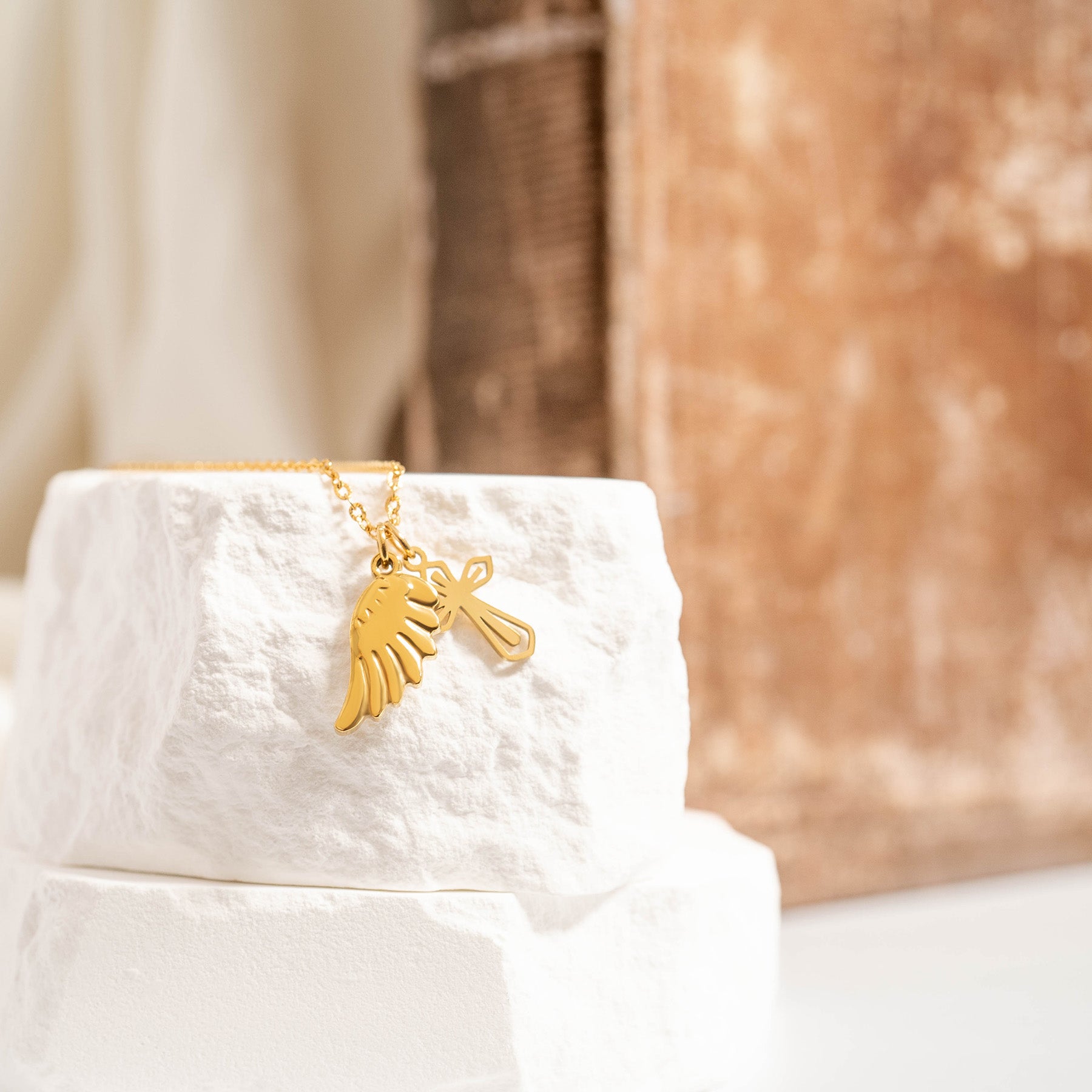 18K Gold PVD Stainless Steel Pointed Cross Charm / PDL0047、mySite、dreamappss