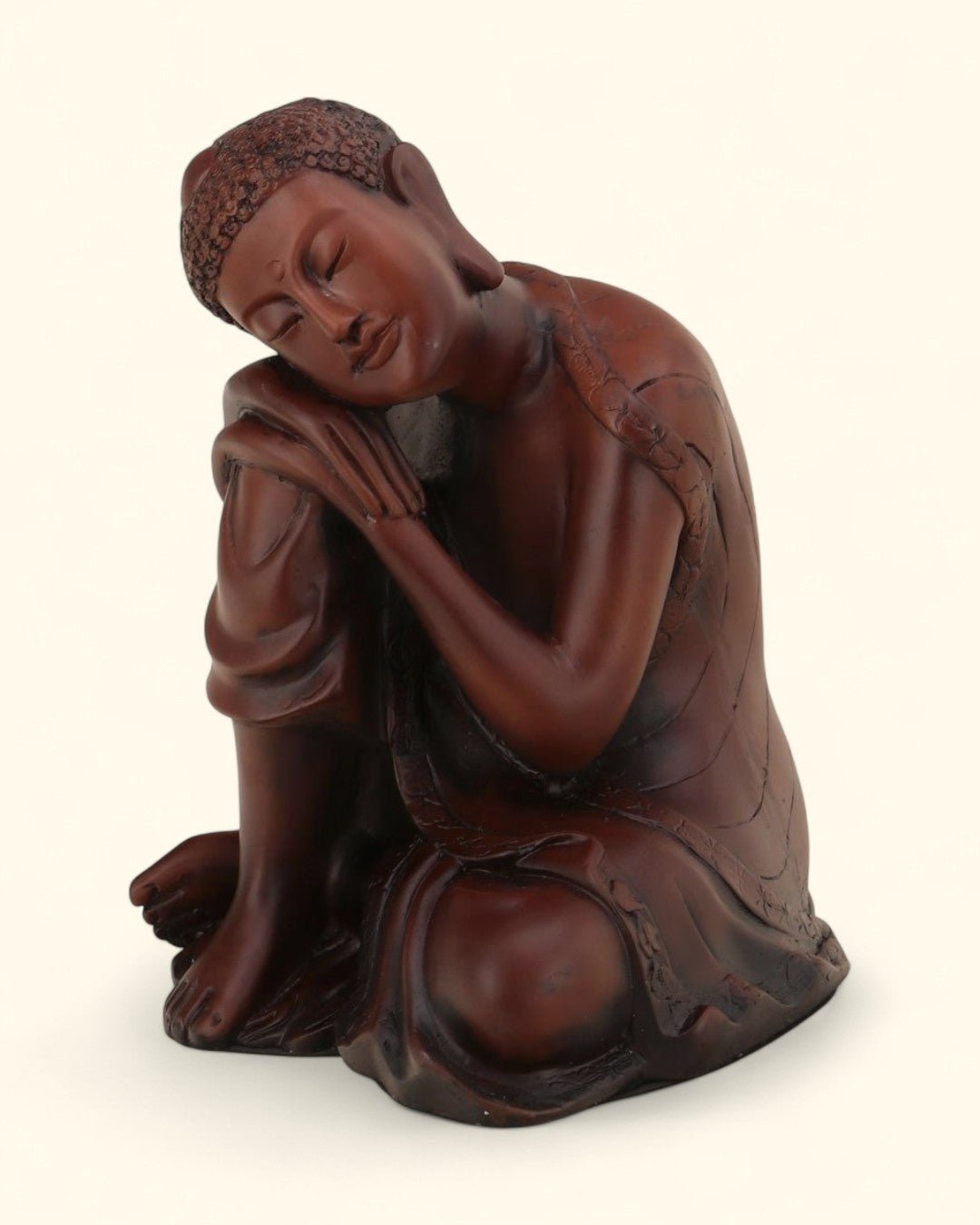 Mahogany Finish Resin Resting Buddha Statue、mySite、topwebapps