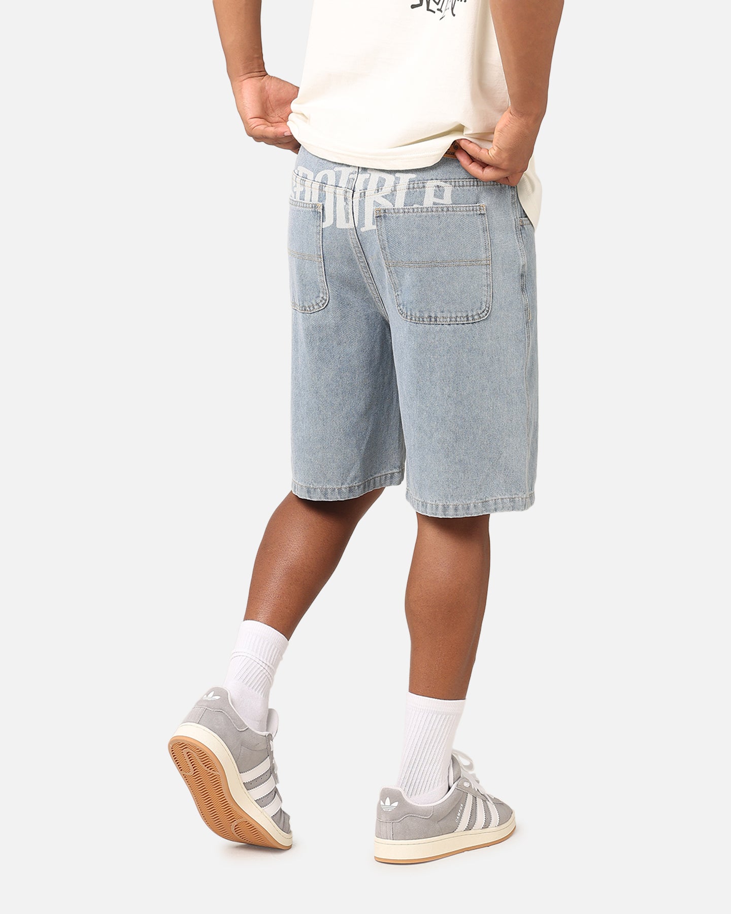 S Double Print Denim Standard Shorts Light Blue、mySite、zt4zffjzw