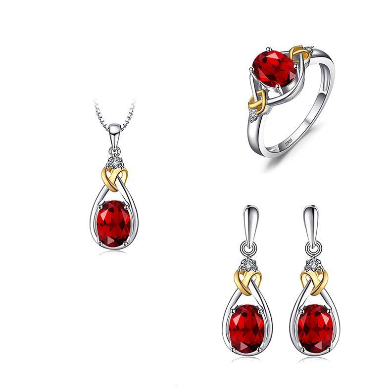 Celtic Love Knot Jewelry SET-Diamonds & REAL Gemstones in Sterling Silver、mySite、g9winljtr