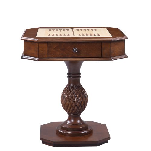 Bishop Cherry Finish Reversible Chess Checker Game Table w/Game Tray (Chess Fingures Not Included)、、casual