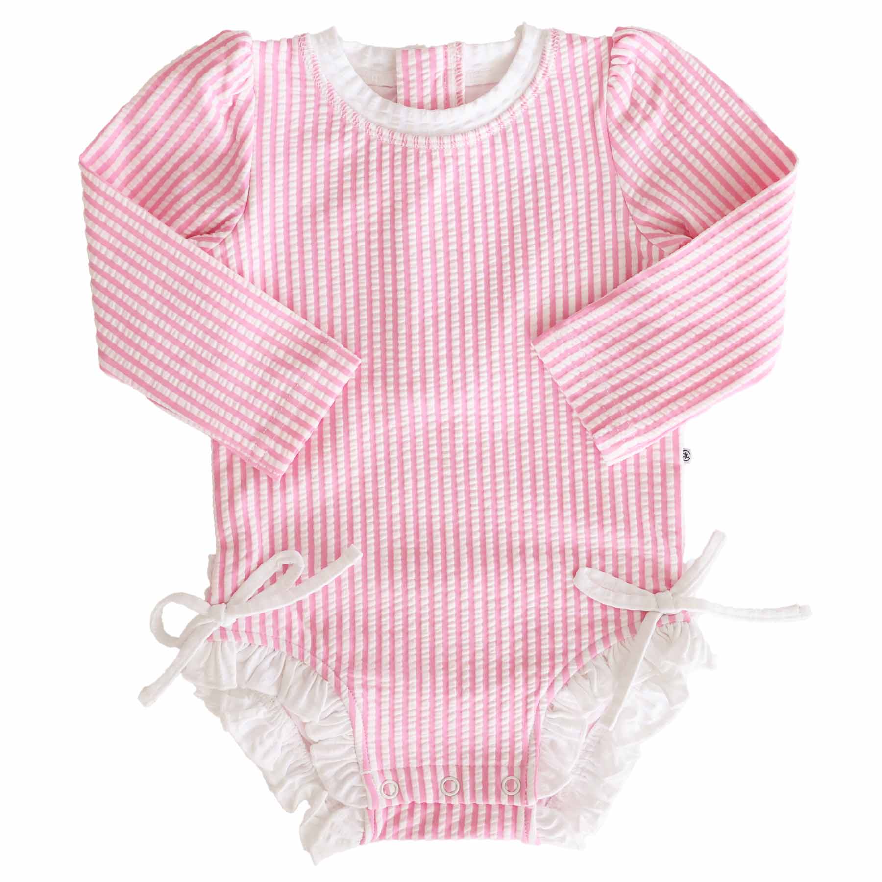  Long Sleeve Rash Guard With Ruffle Bottom | Seersucker Dusty Pink、mySite、layawaytickets