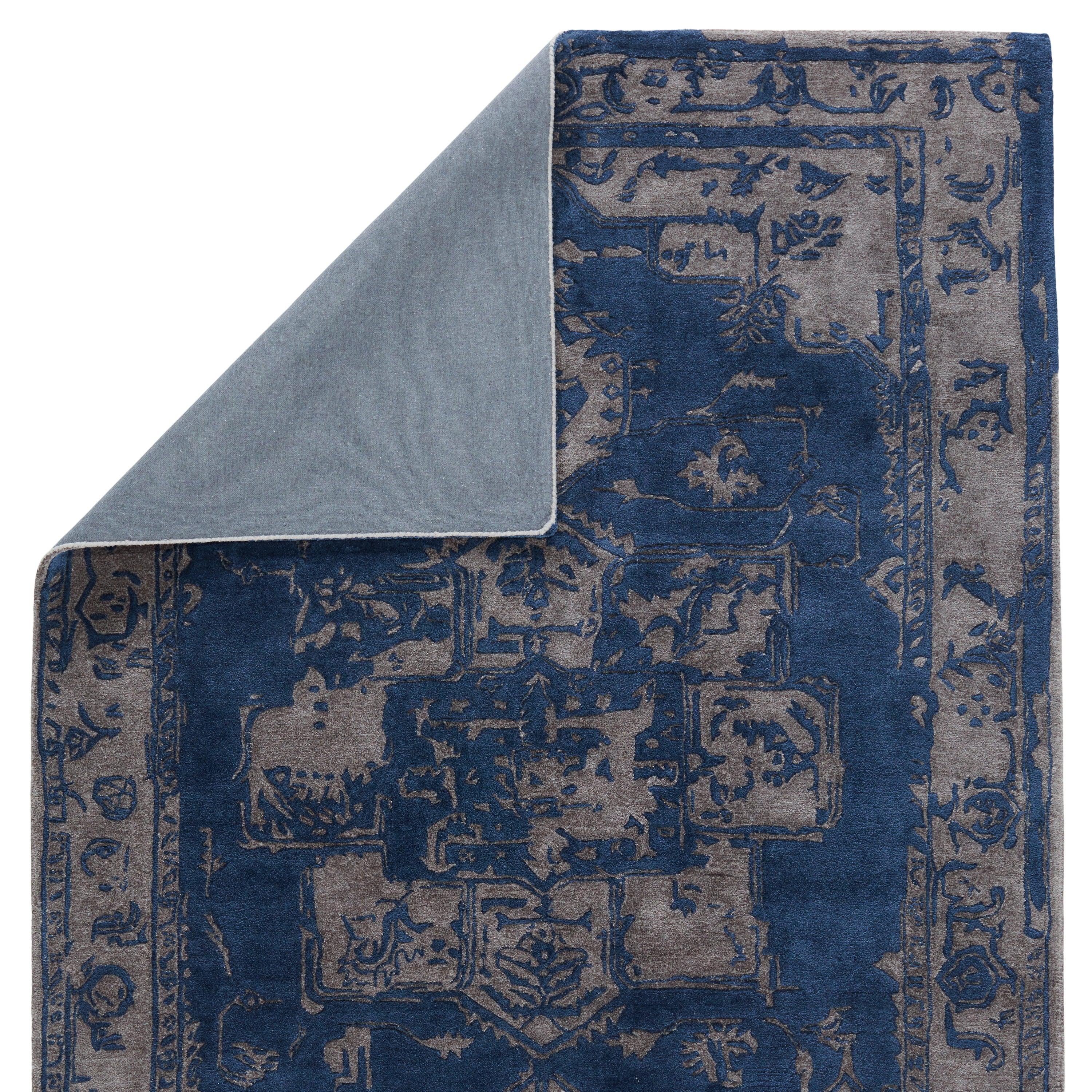 Alvea Handmade Medallion Blue Gray Area Rug、mySite、gigharbornorthrealestate
