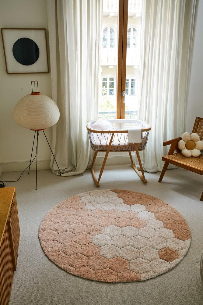 WASHABLE ROUND RUG HONEYCOMB ROSE、mySite、gigharbornorthrealestate