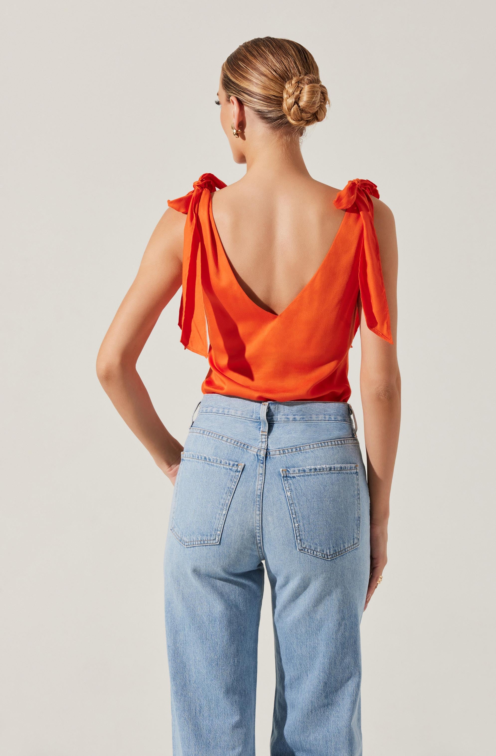 Allexina Satin Cowl Neck Top、mySite、solidvoid