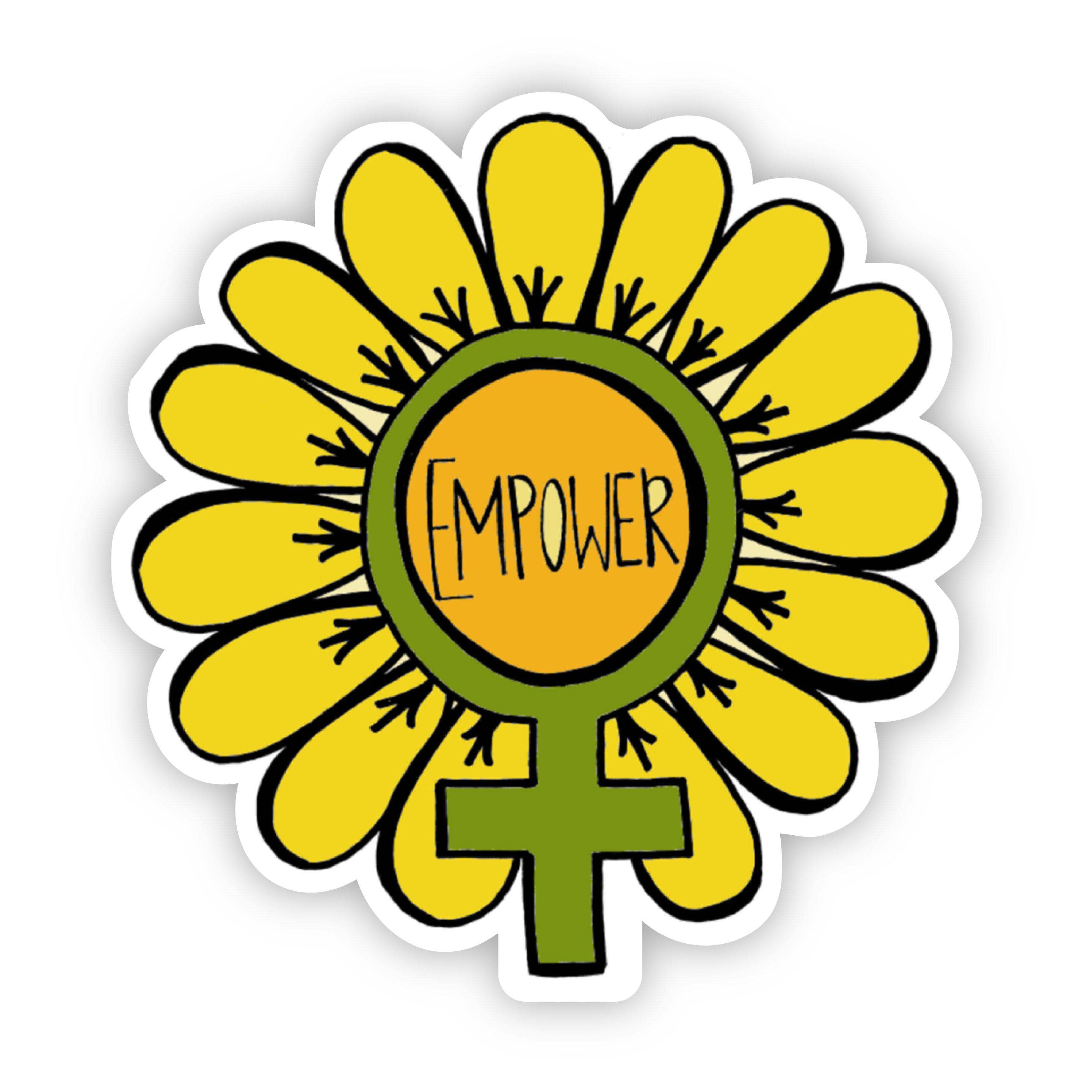  Empower Women Flower Sticker、mySite、elrpsem3k
