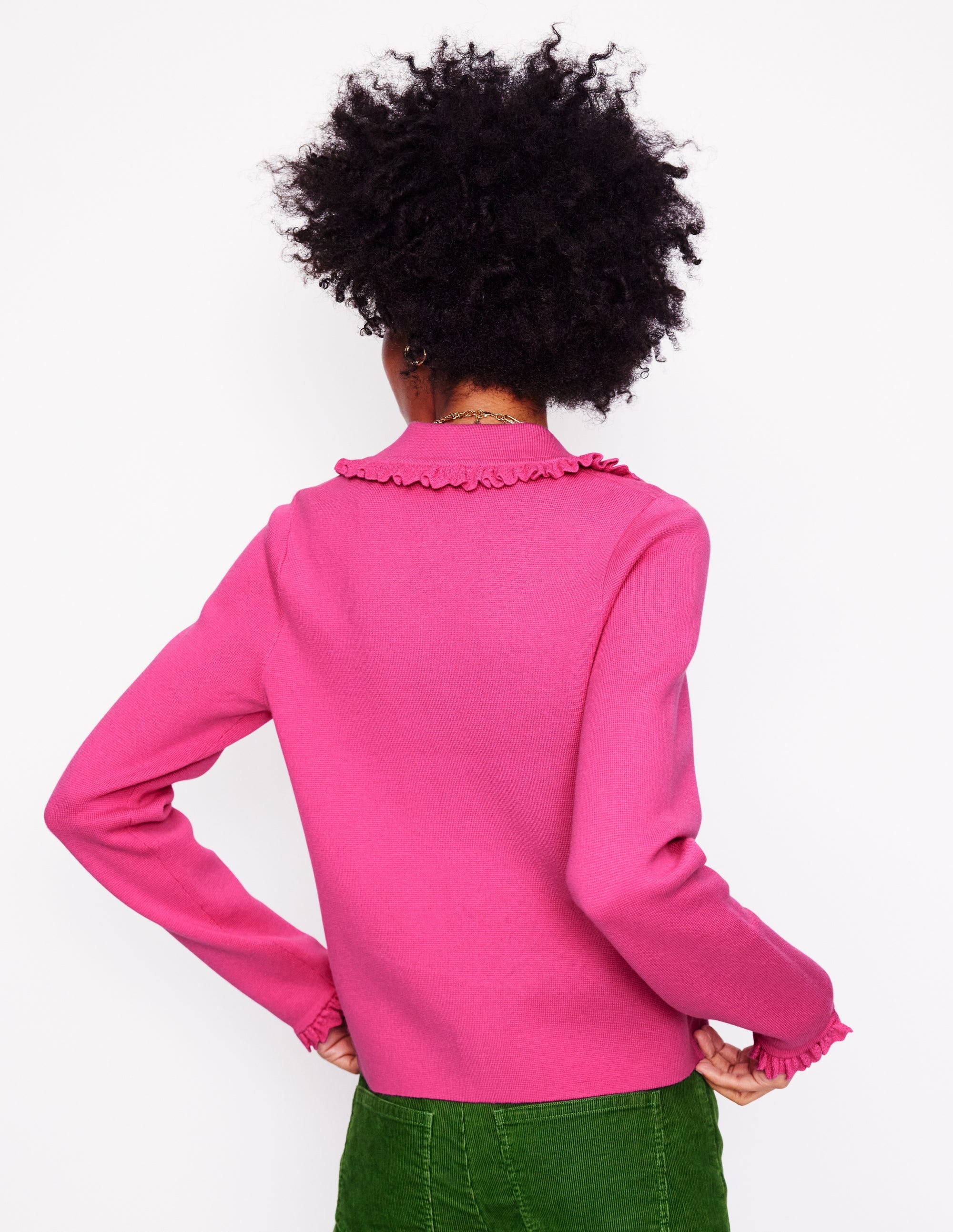  Jessie Frill Collared Cardigan-Sorbet Pink、mySite、ashleygrahame