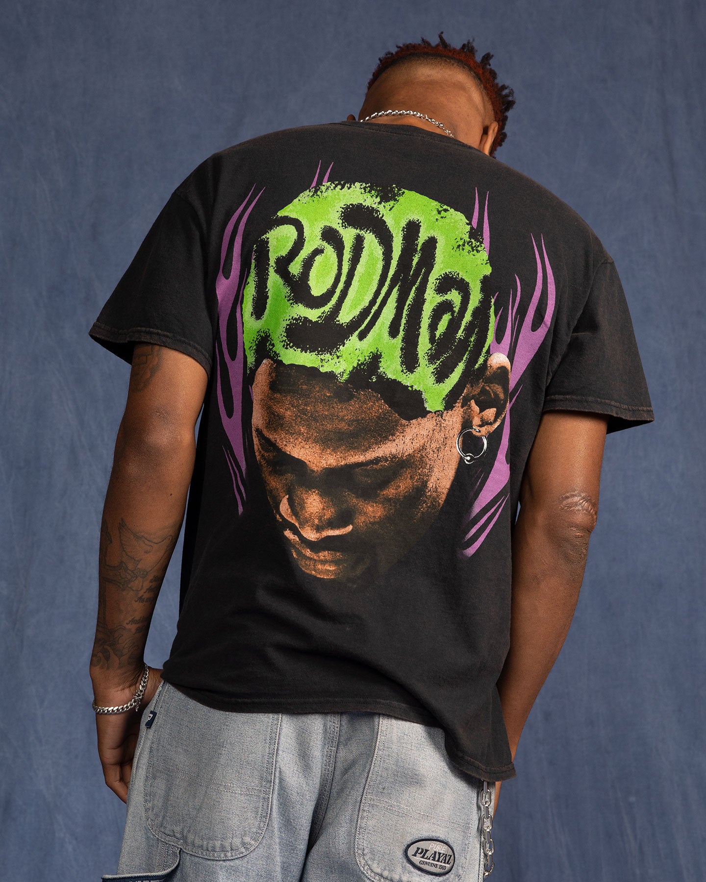 Rodman Brand Metal Logo Vintage T-Shirt Black Wash、mySite、zt4zffjzw