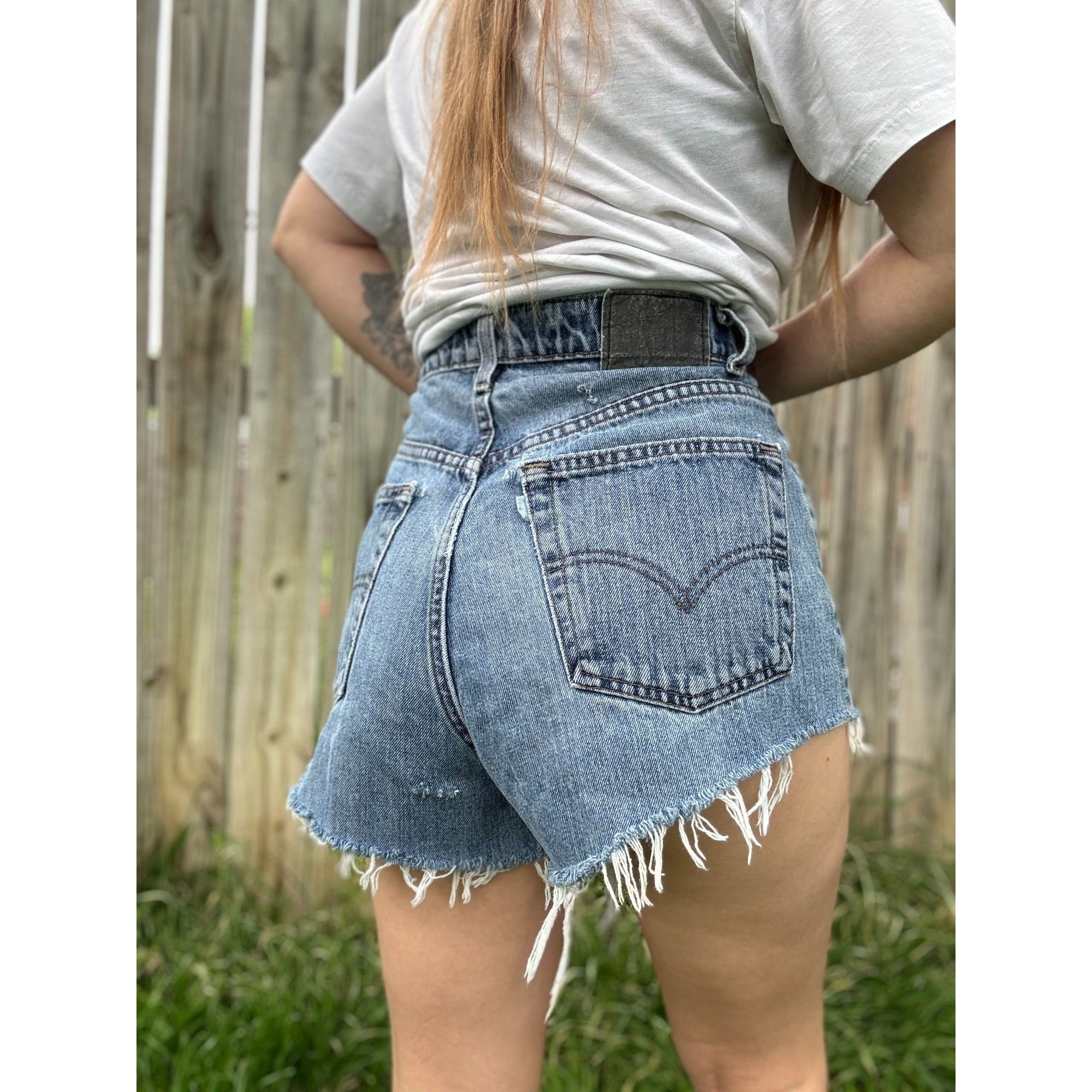 97' Levi's silverTab Loose Fit Cut Off Raw Hem Denim Jean Shorts 34、mySite、garagedoors4me