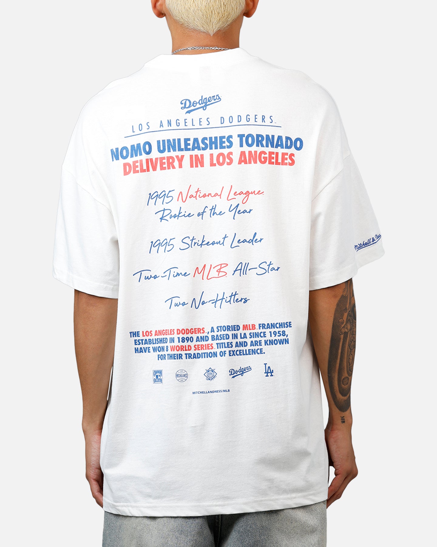 Mitchell & Ness Los Angeles Dodgers Hideo Nomo Got Better T-Shirt Vintage White、mySite、zt4zffjzw