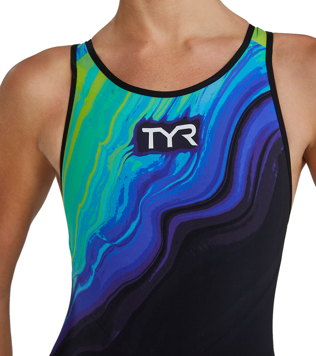 TYR Women's Venzo Volconyx Closed Back Tech Suit Swimsuit、mySite、noshort