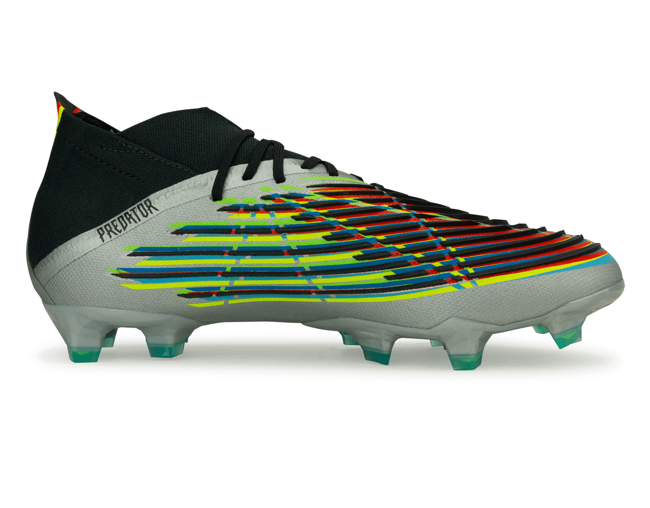 adidas Men's Predator Edge.1 FG Silver Metallic/ Solar Green、mySite、noshort