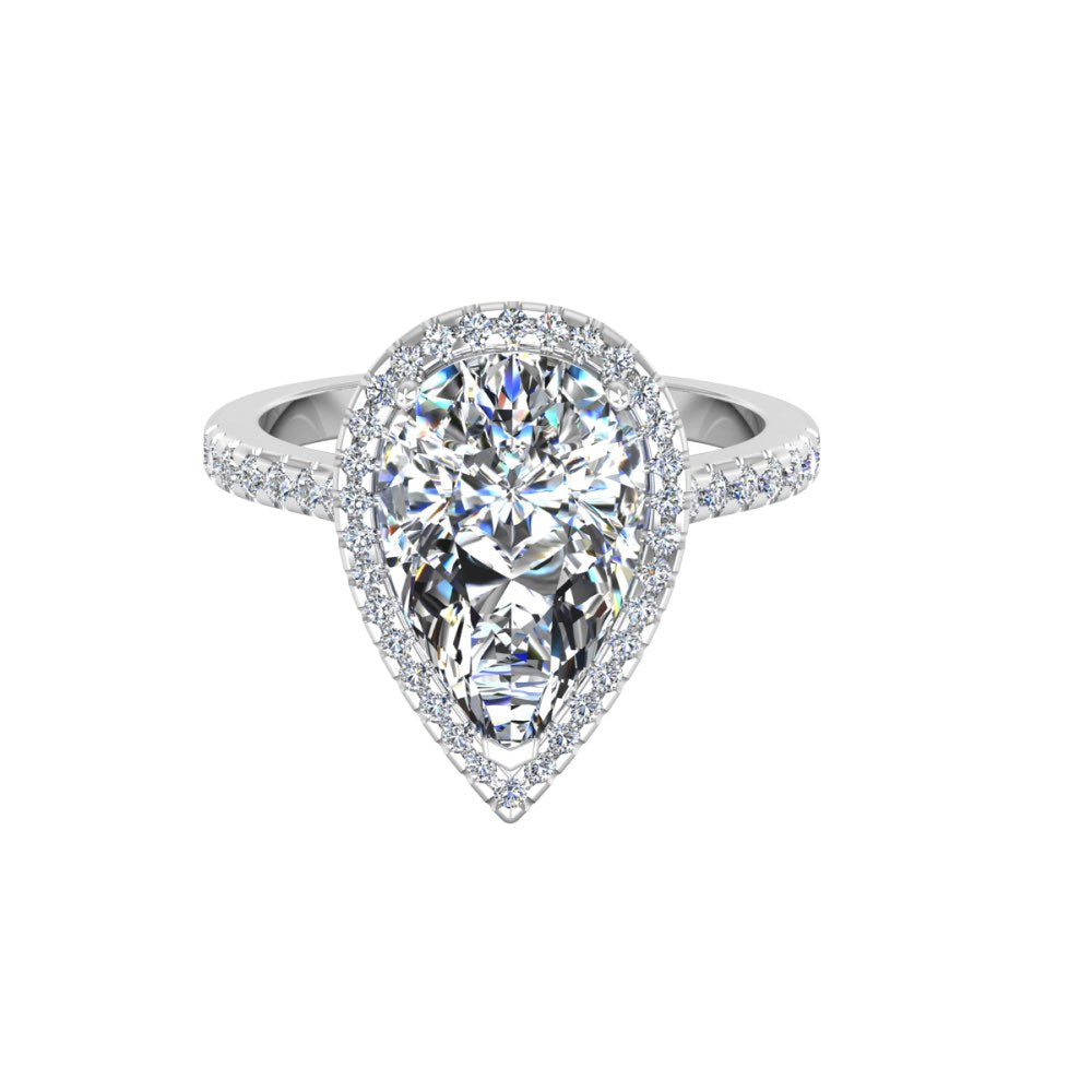 Pear Cut Moissanite Petite Halo Engagement Ring、mySite、hinf8tx79
