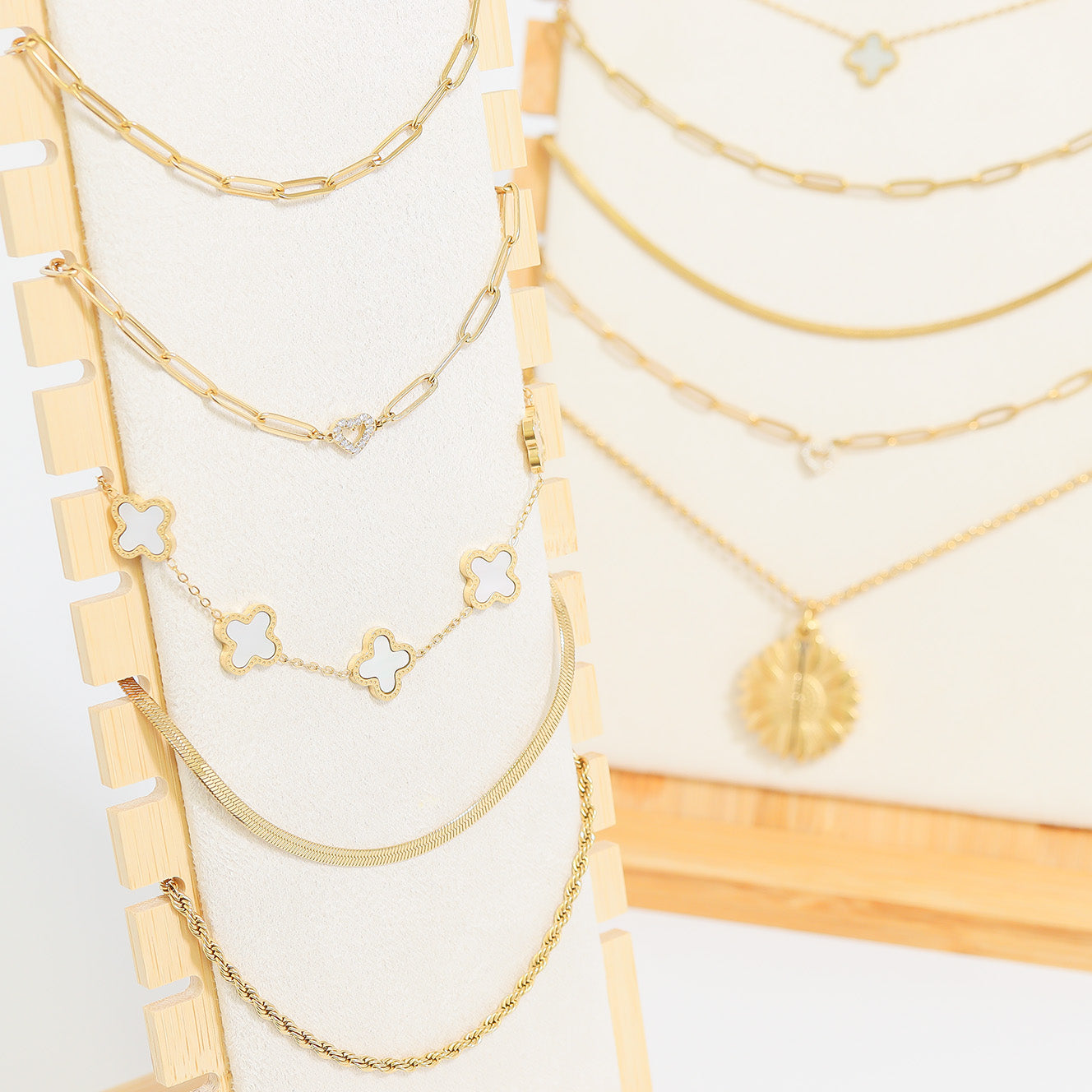 18K Gold PVD Stainless Steel Necklace and Bracelet Jewelry Set / BND0062、mySite、dreamappss