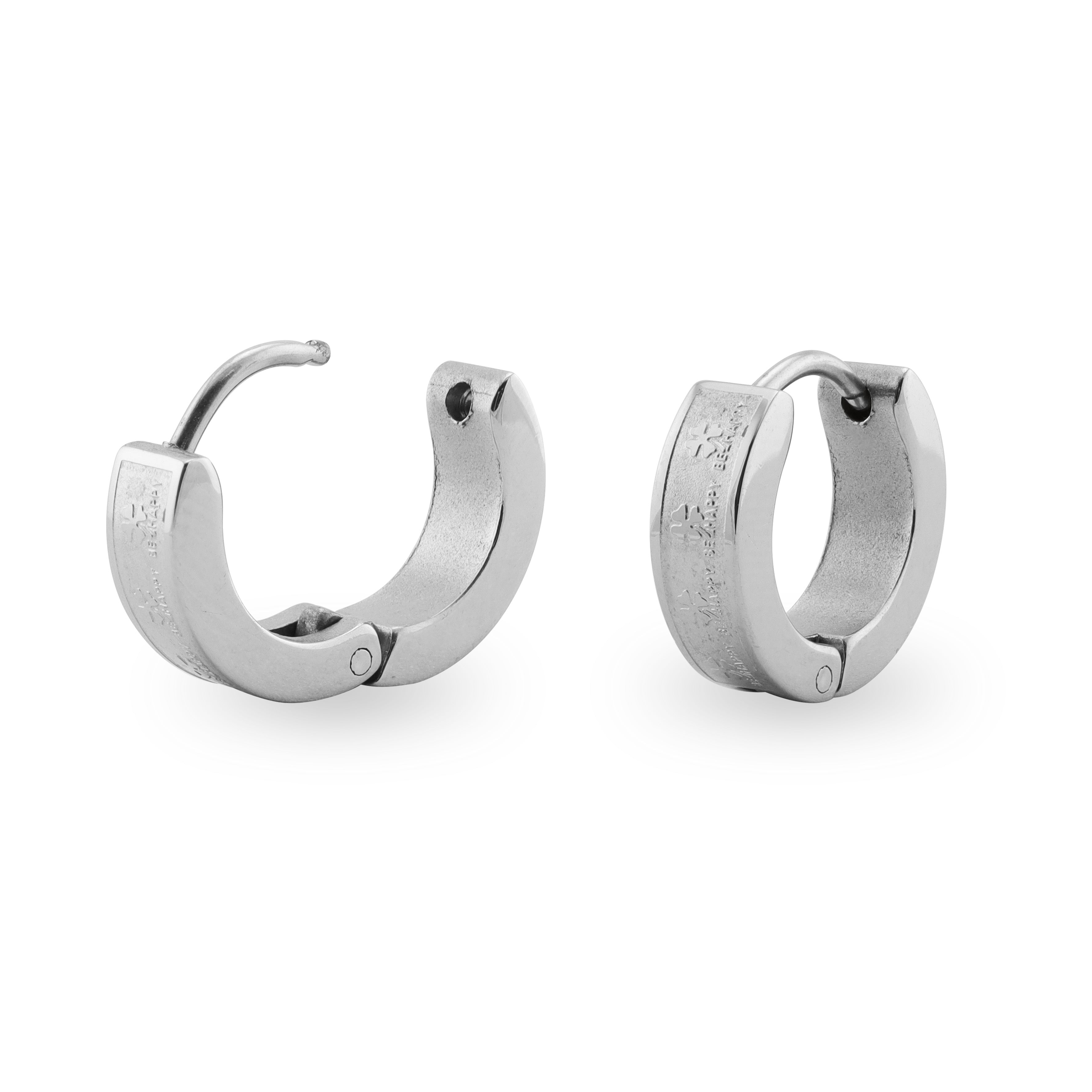 Clover Be Happy Hoop Stainless Steel Earrings / ERJ2035、mySite、dreamappss
