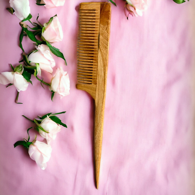 Wooden Neem Comb | Styling Tail Comb | Brown、mySite、camillekostekn