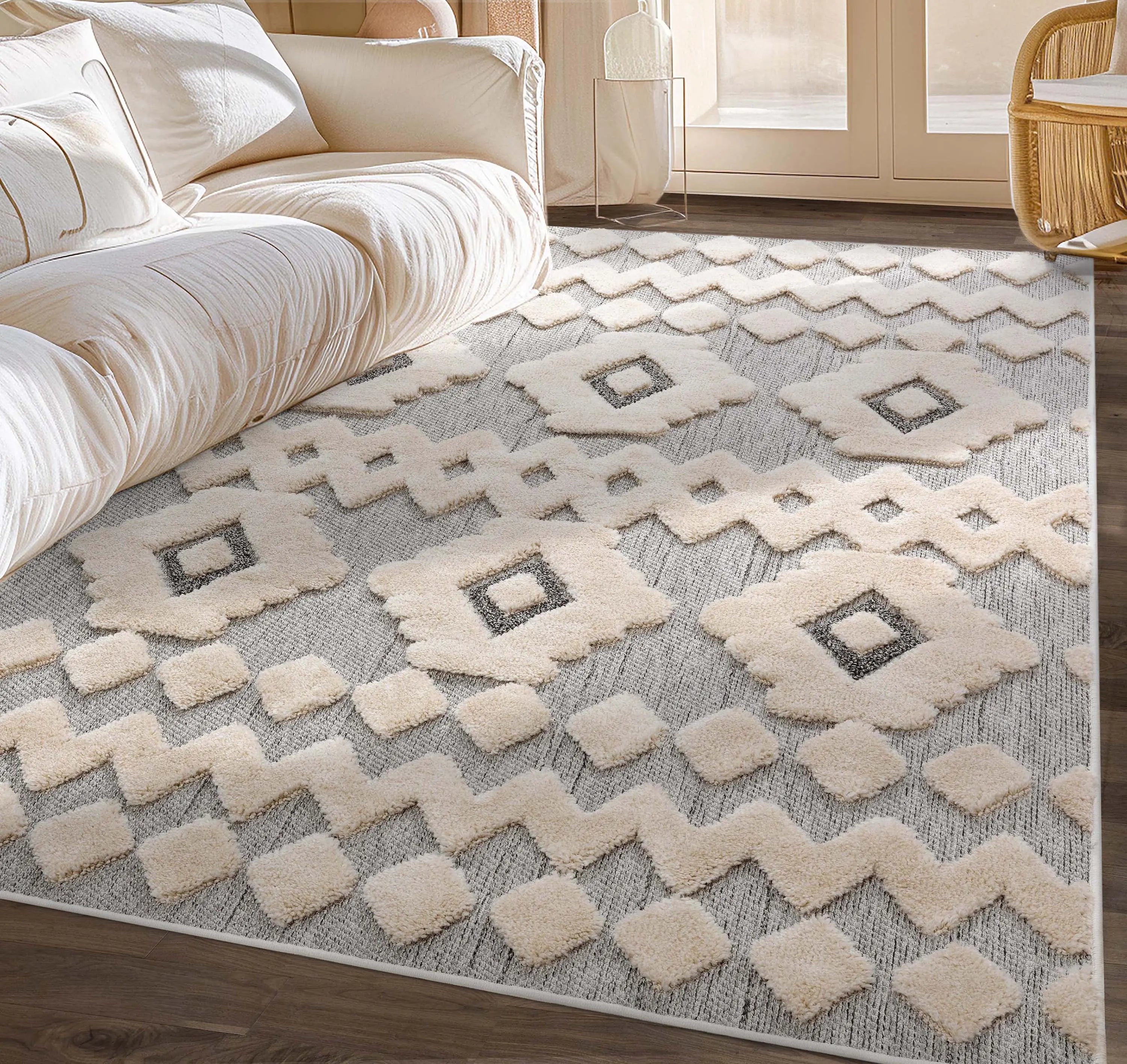 Chiara Tribal Moroccan High-Low Flat-Weave Rug、mySite、gigharbornorthrealestate