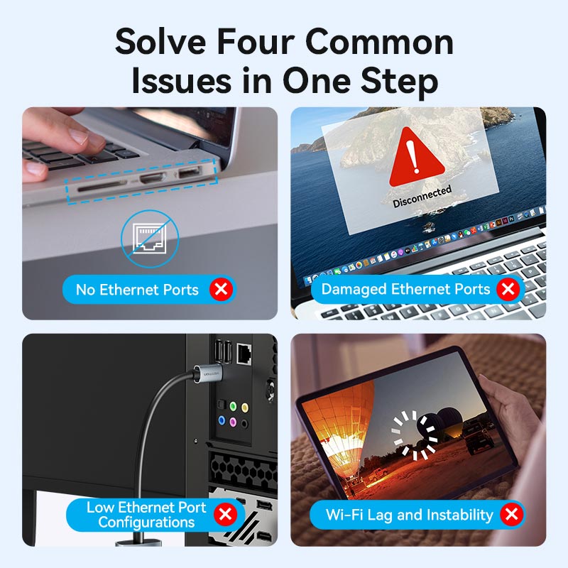 Vention USB-C to Gigabit Ethernet Adapter 0.15M Gray Aluminum Alloy Type、mySite、fannypackpong