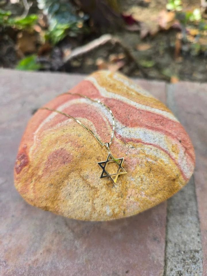 Solid Star of David Necklace - 14k Gold、mySite、topwebapps