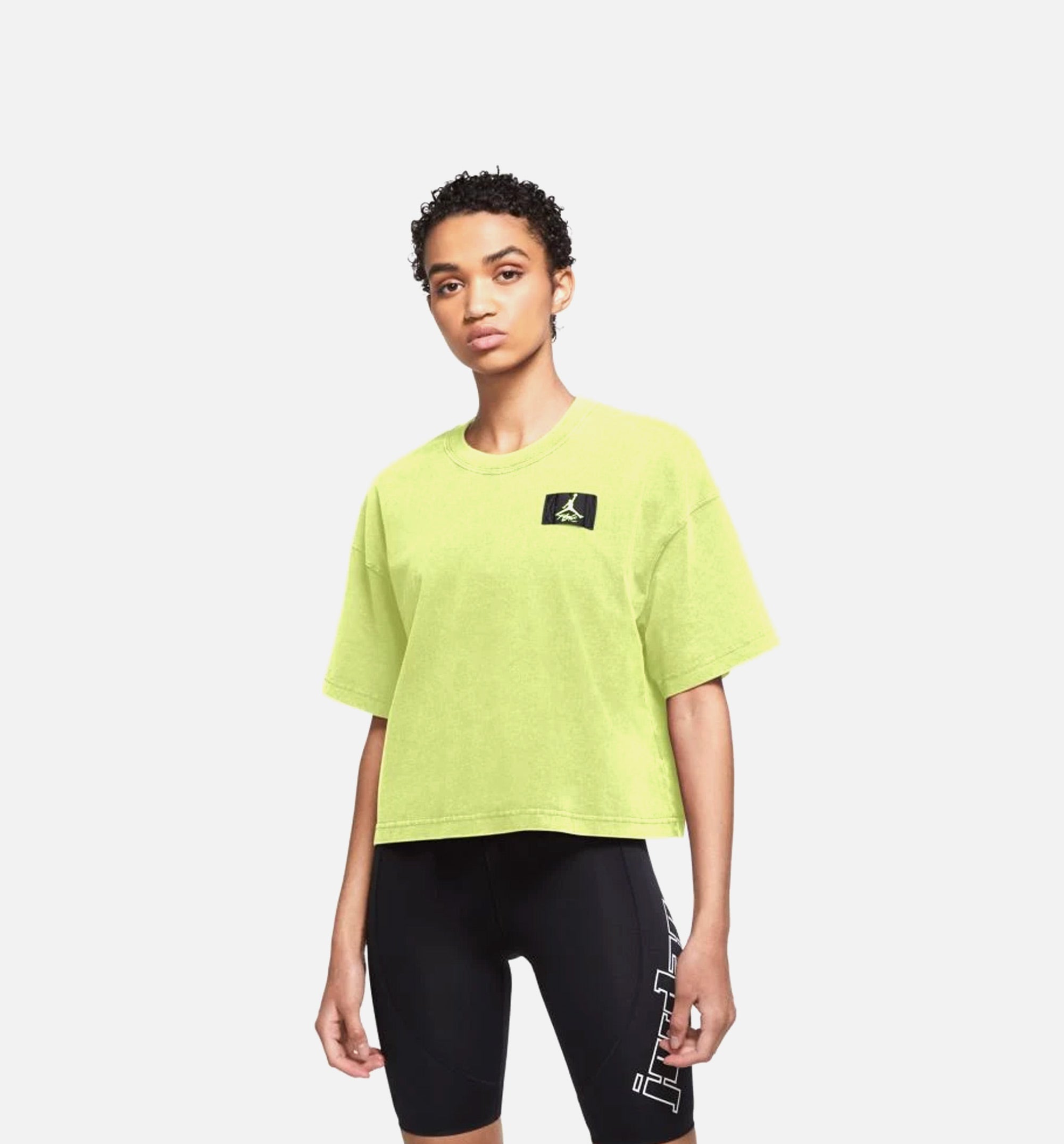 Essential Boxy Womens T-Shirt - Lime/Black、mySite、dreamappss