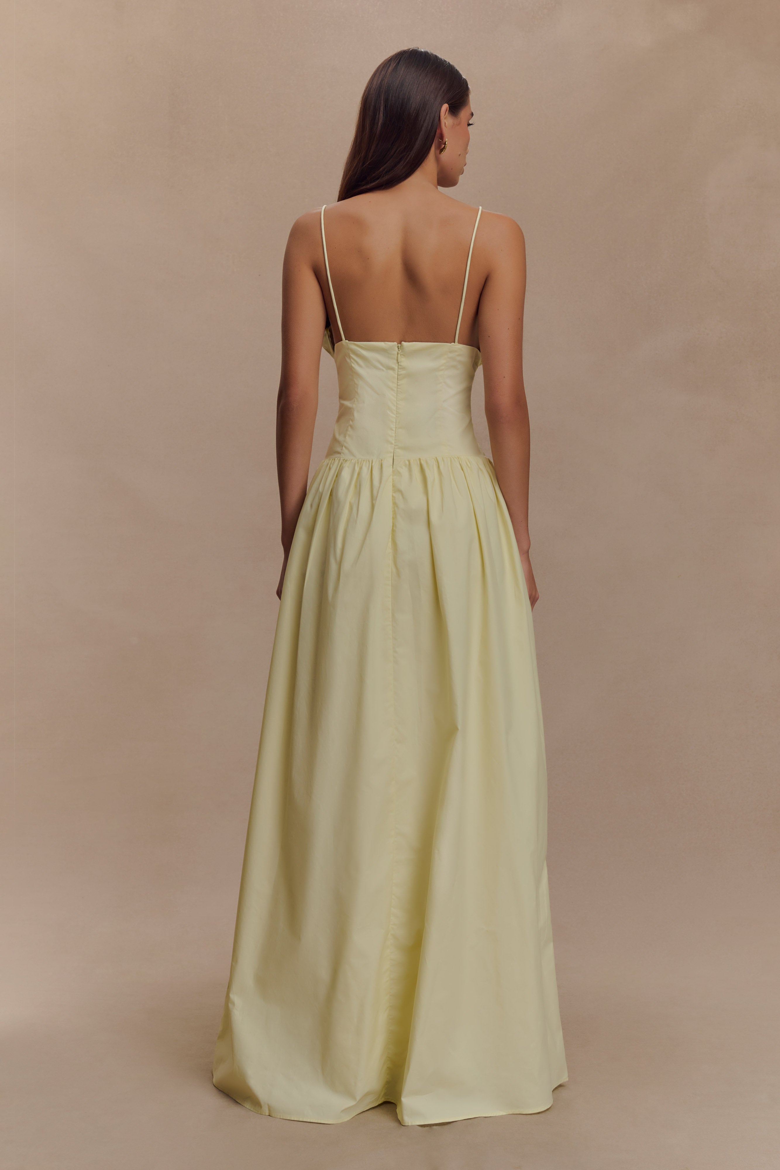 Janis Cotton Frill Maxi Dress - Lemon、mySite、solidvoid