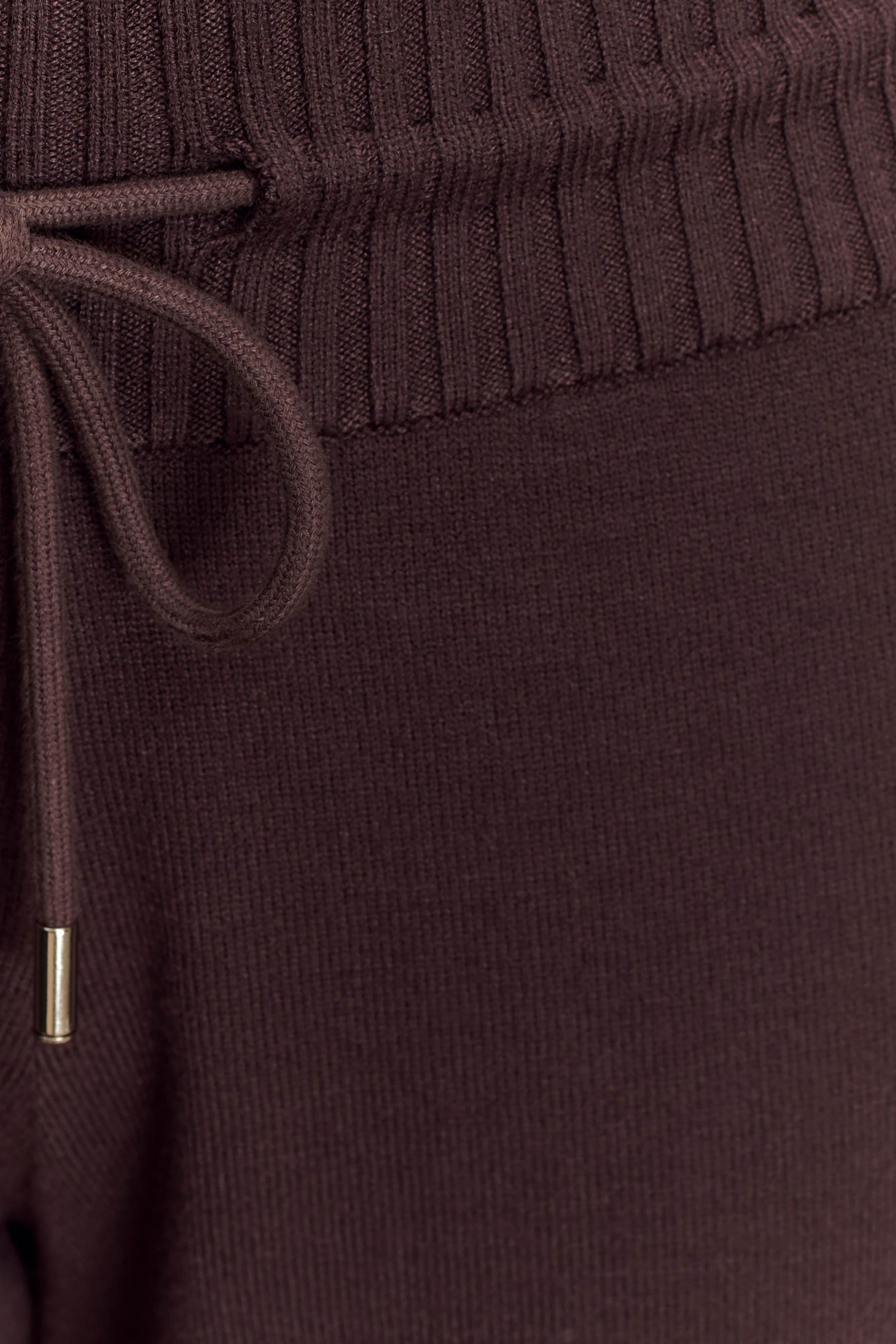 Natalya Knit Wide Leg Pants - Dark Chocolate、mySite、solidvoid