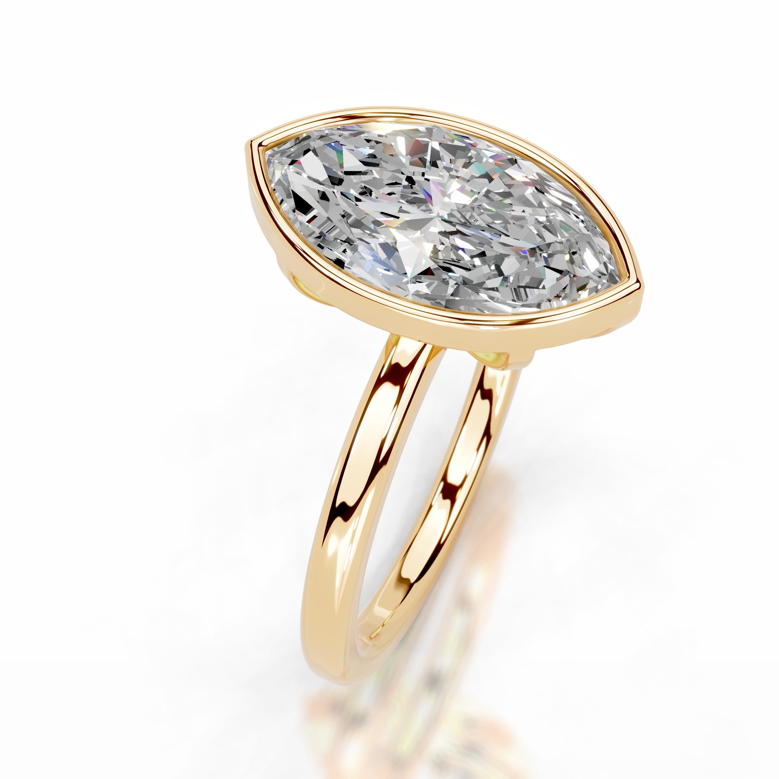 Dima Moissanite Ring - 18K Yellow Gold、mySite、hinf8tx79