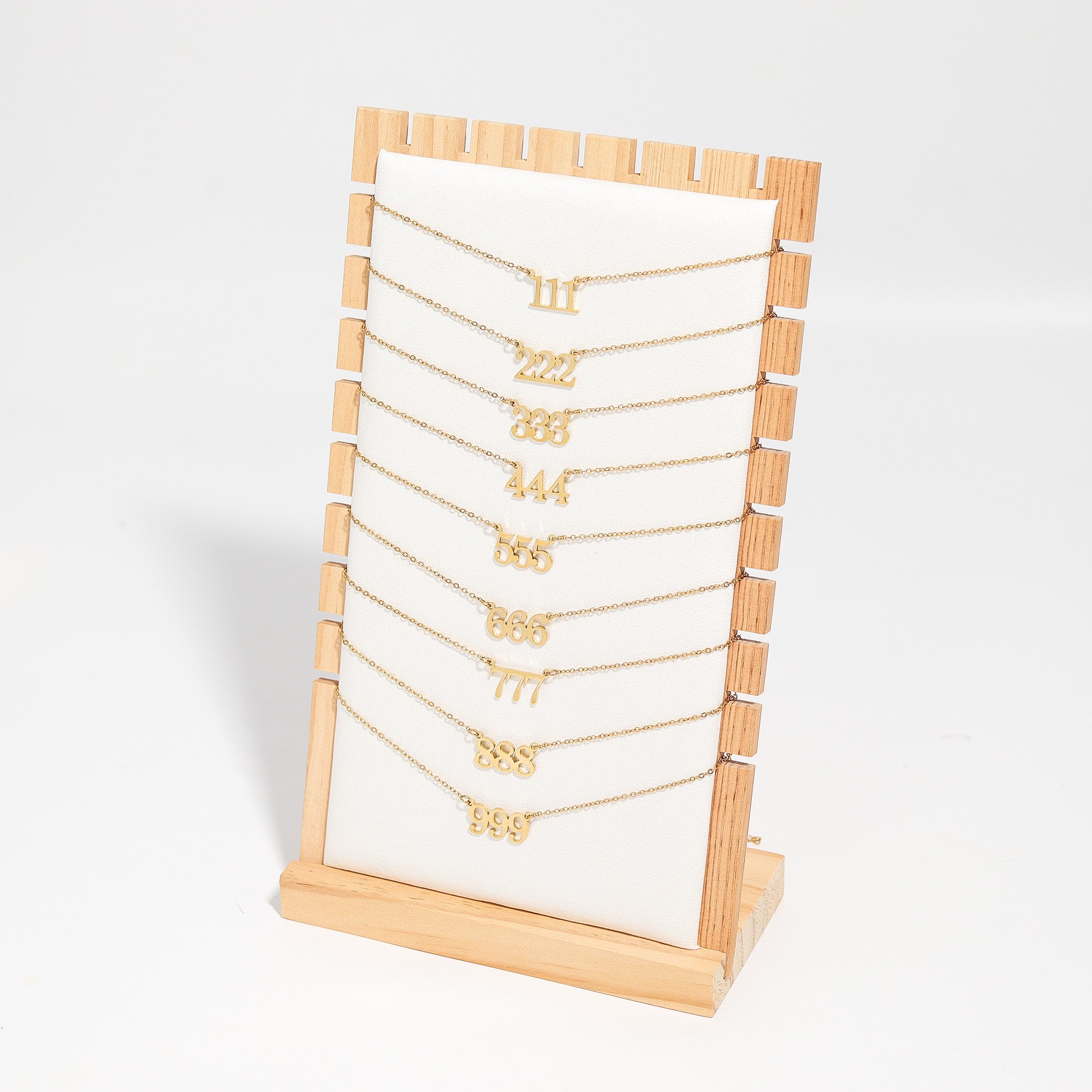 27 pc 18K Gold PVD Stainless Steel Angel Number Necklace Set / BND0052、mySite、dreamappss