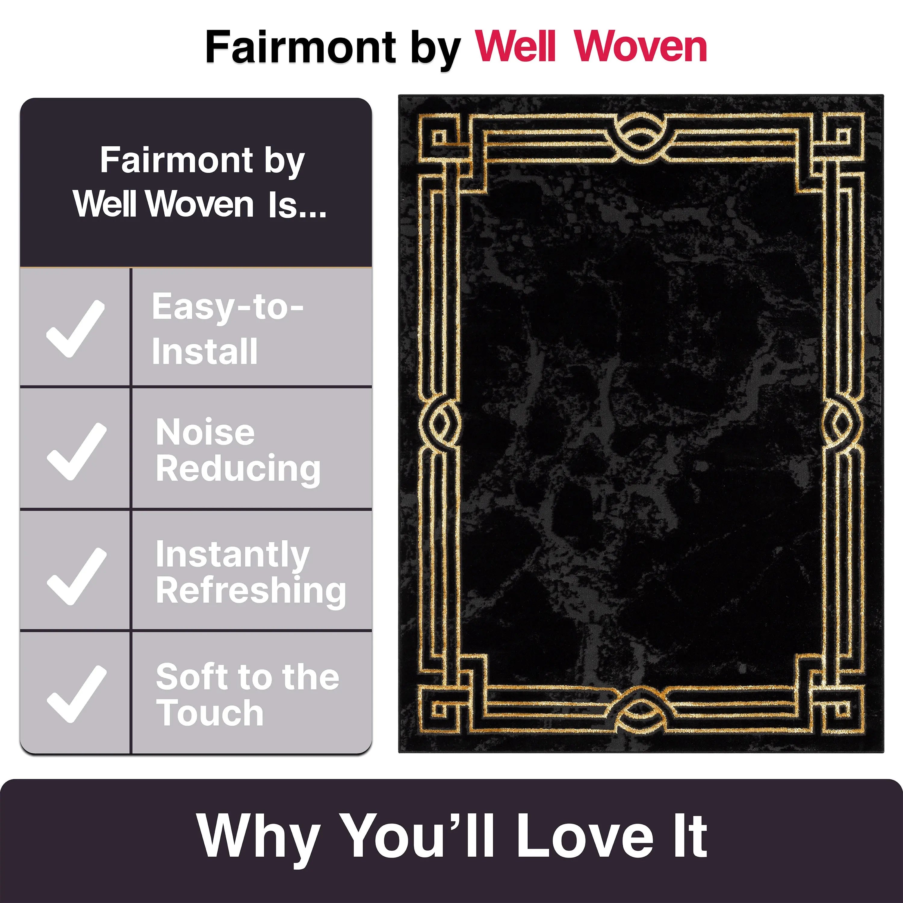 Huntington Retro Marble Border Glam Rug、mySite、gigharbornorthrealestate