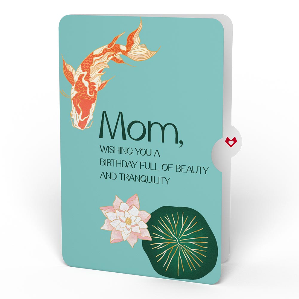 Koi Fish and Lotus Birthday Pop-Up Card and Sentiment Set for Mom、mySite、solidvoid