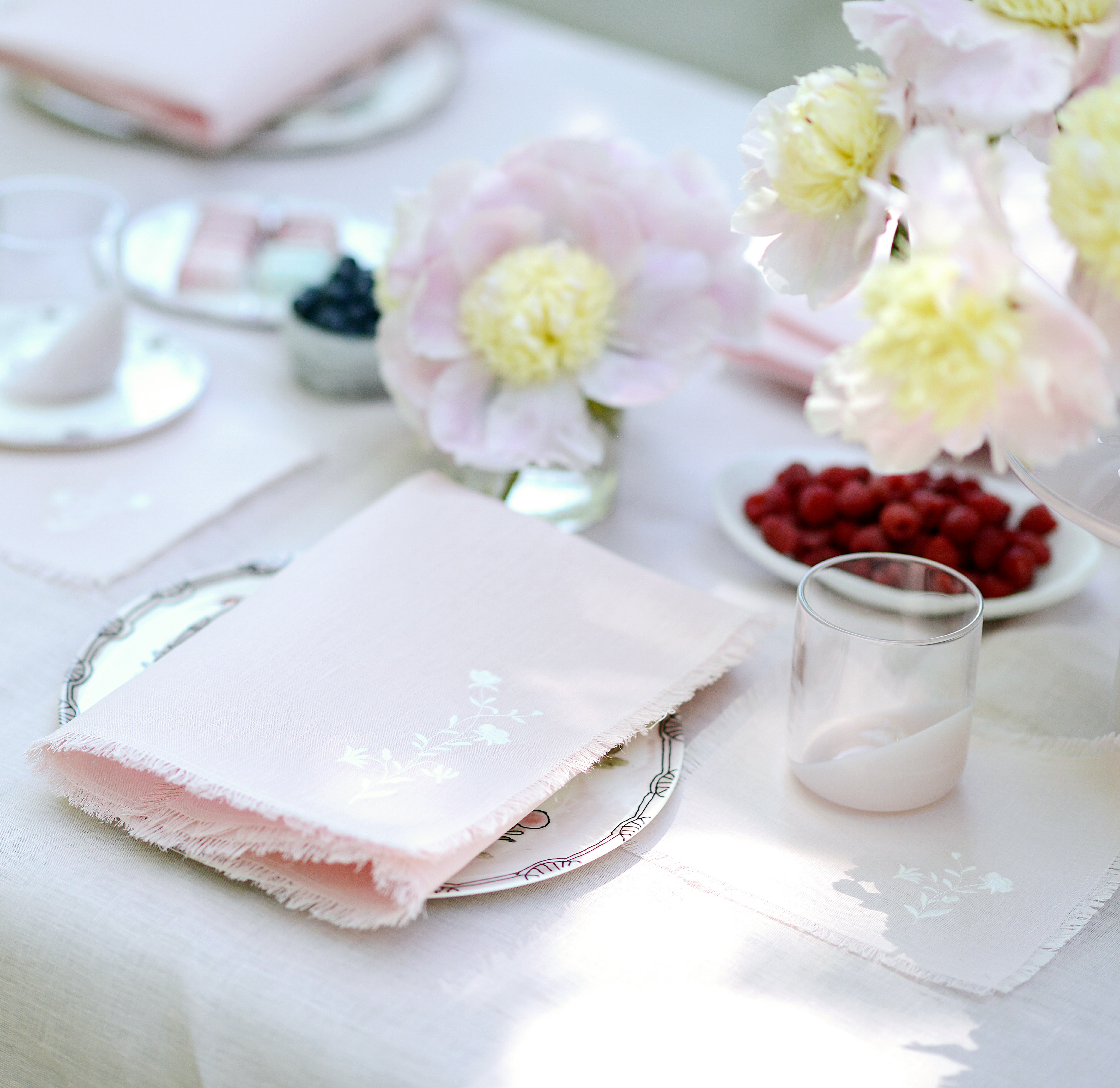  Pink Frayed Meadow Napkin、mySite、elrpsem3k