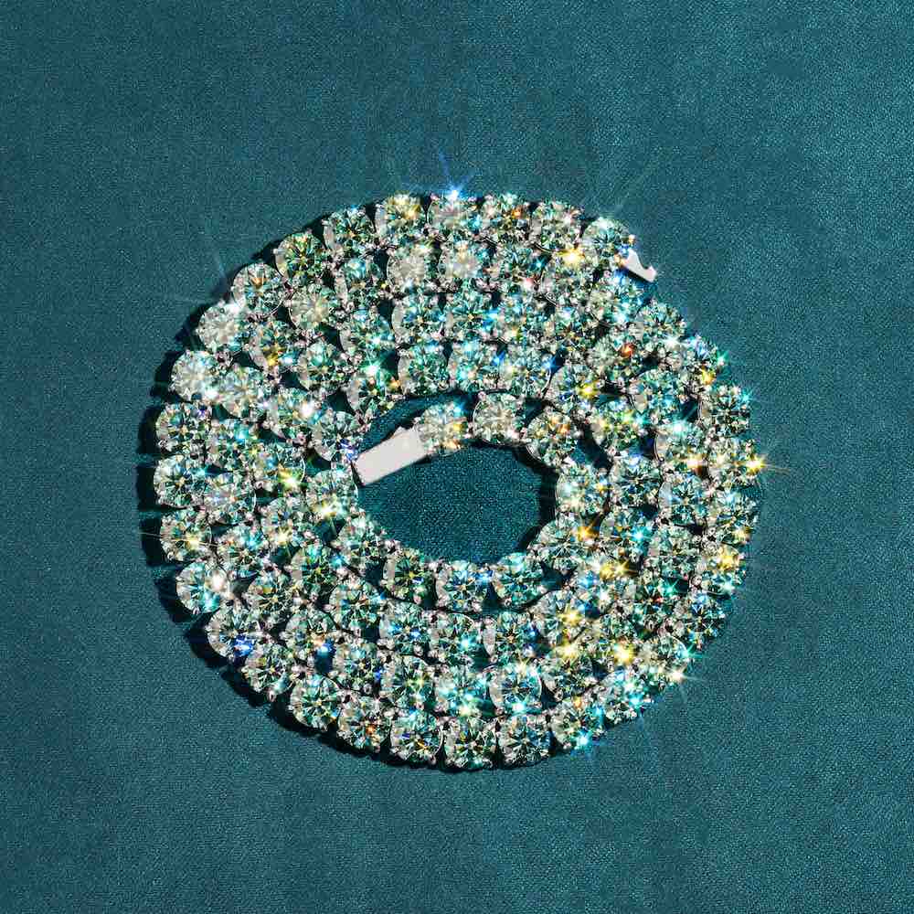 6MM Blue Moissanite Tennis Chain 14K Gold、mySite、hinf8tx79