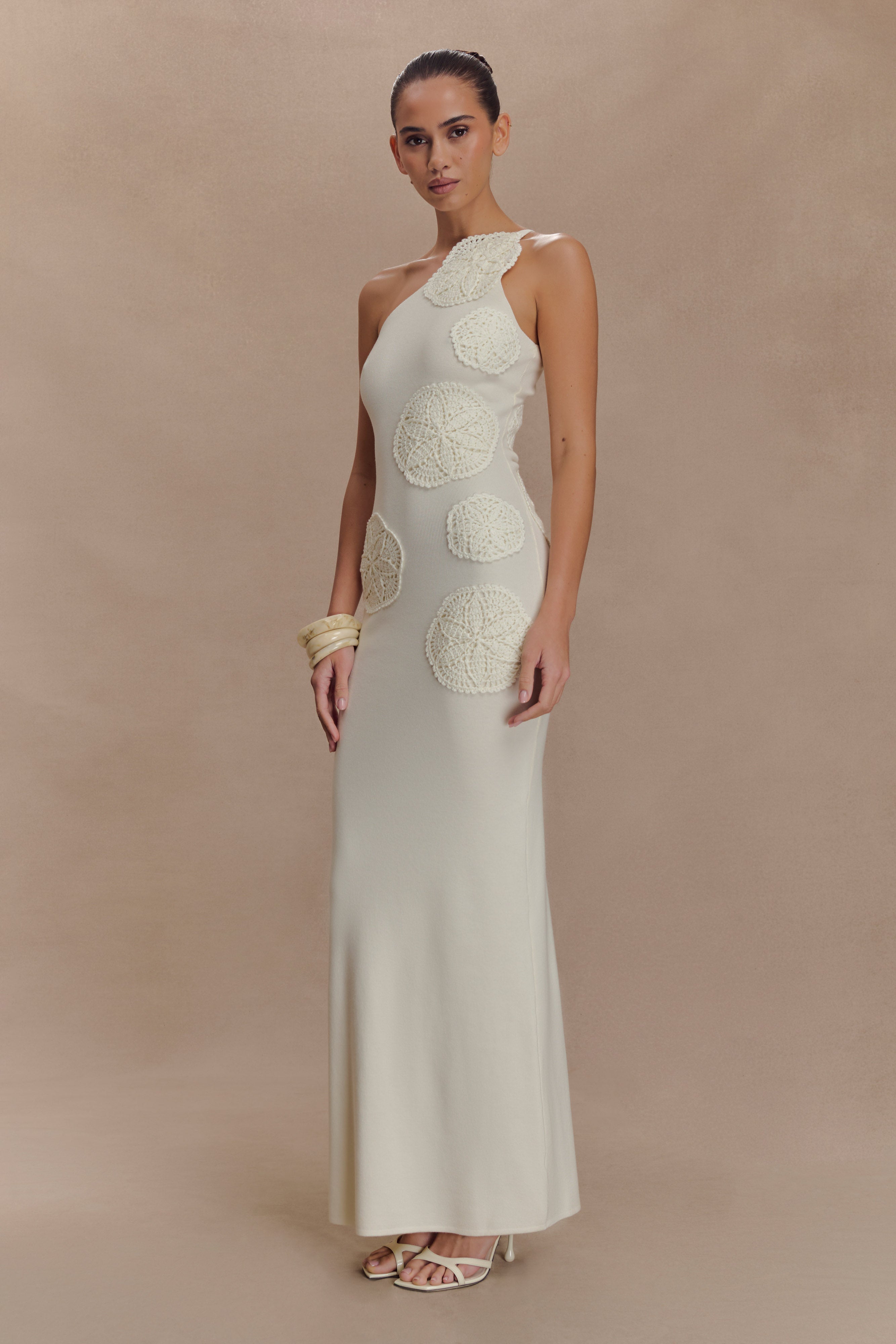 Teneika Crochet Knit Maxi Dress - Ivory、mySite、solidvoid