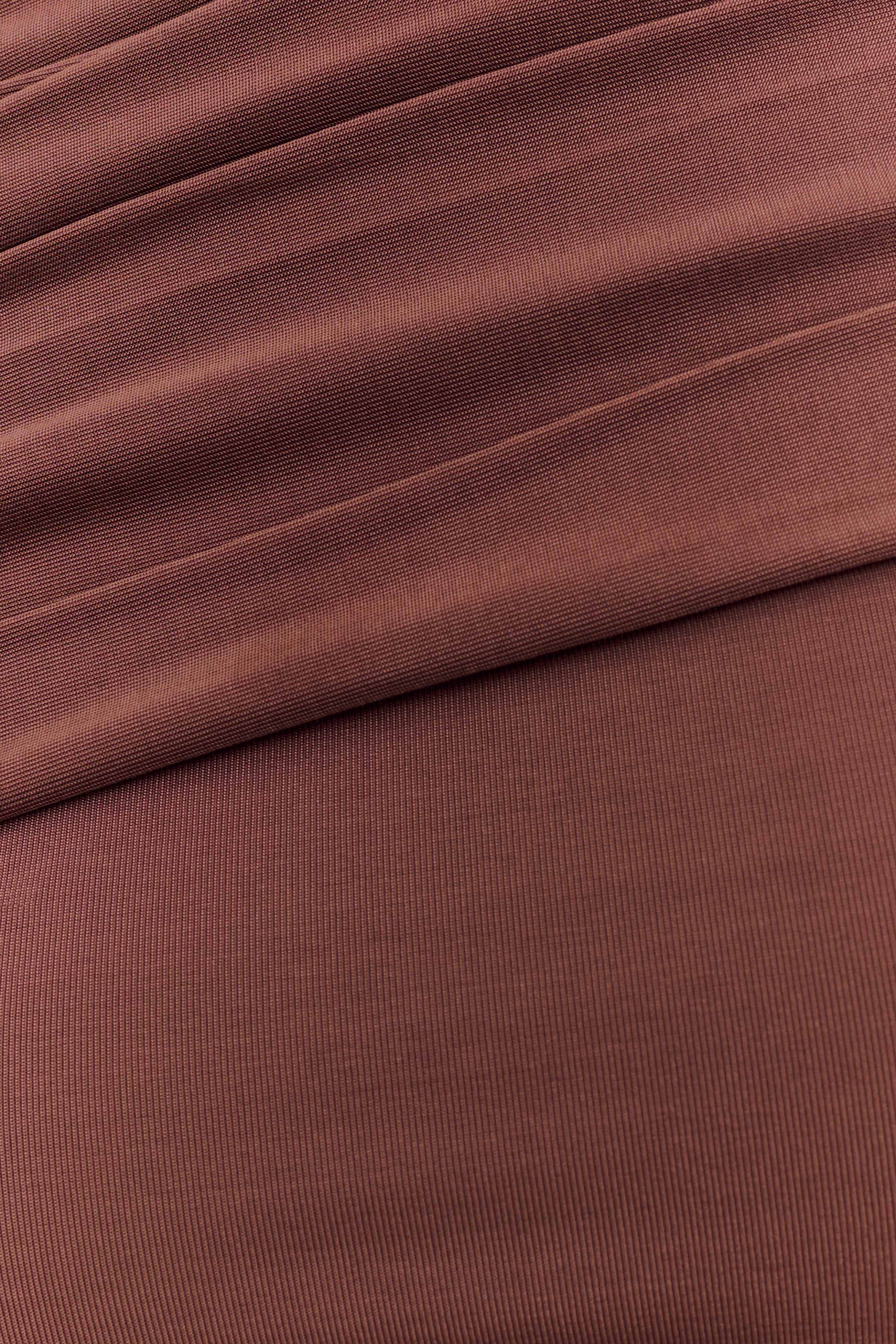 Cassandra Off Shoulder Slinky Maxi Dress - Chocolate、mySite、solidvoid