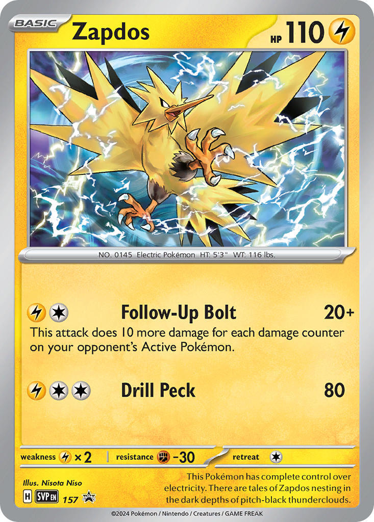 Zapdos (157) Scarlet & Violet: Black Star Promos、mySite、waistdrama