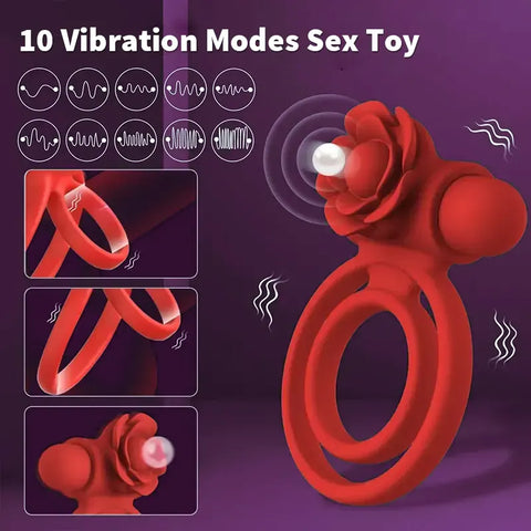 Rose Vibrating Penis Ring