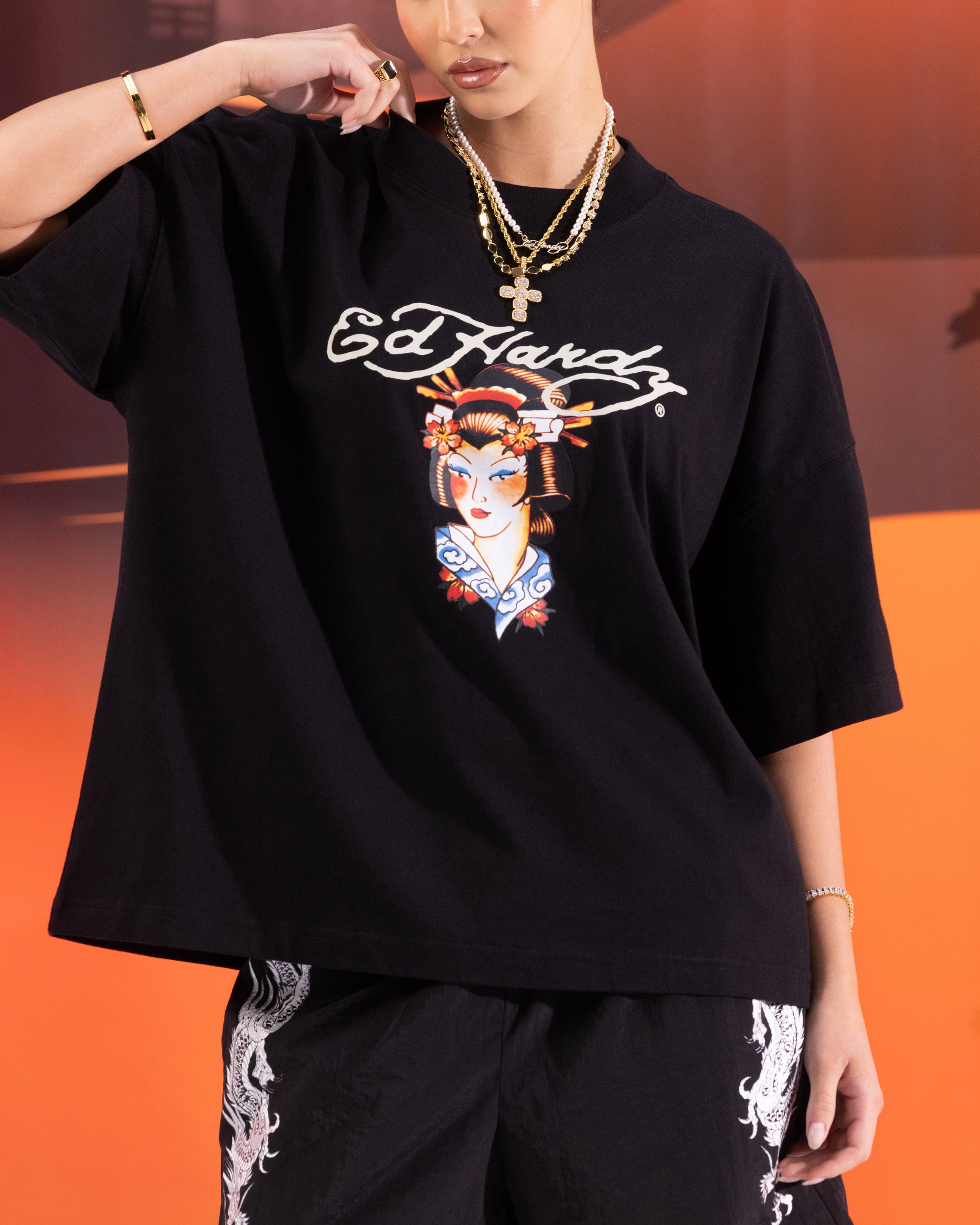 Ed Hardy Geisha T-Shirt Black、mySite、zt4zffjzw